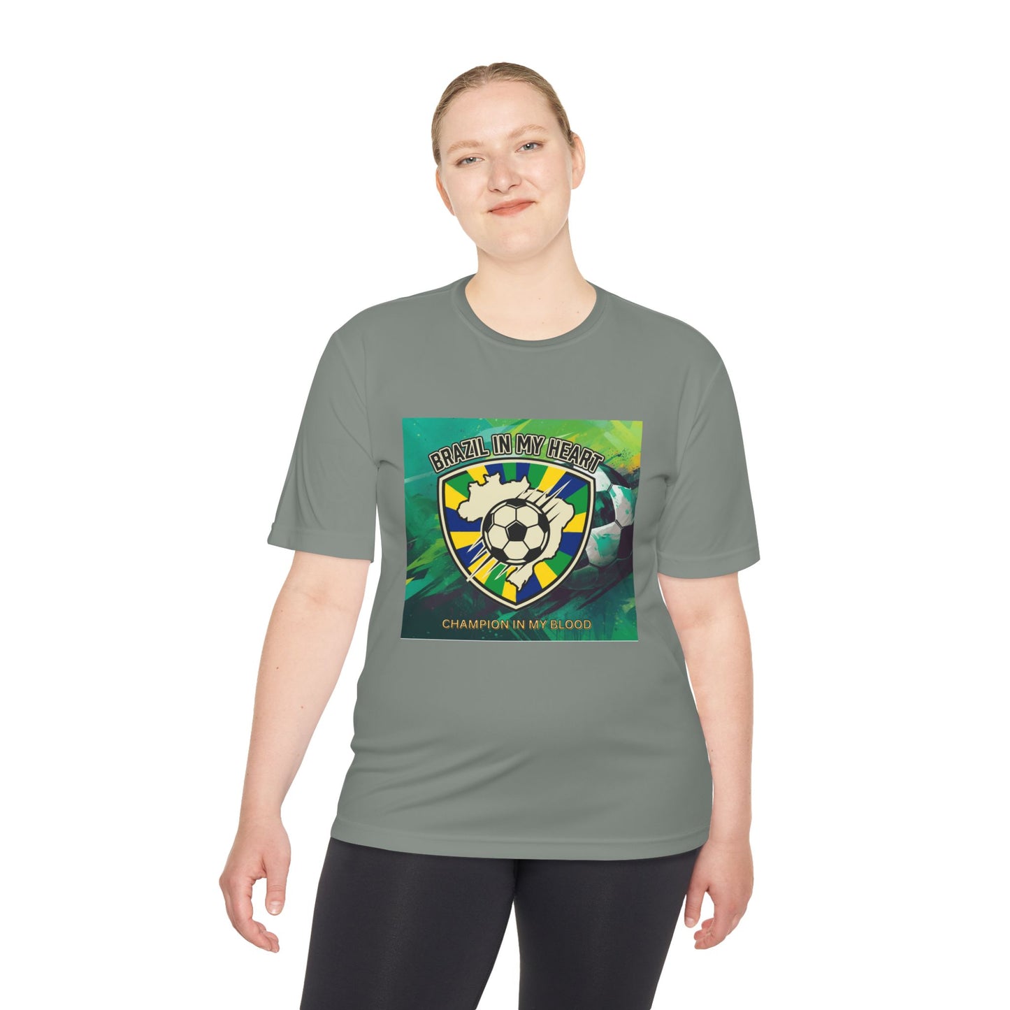 Brazil In My Heart Soccer Tee — Champion In My Blood Moisture-Wicking Shirt - Trending Novelties & Gifts