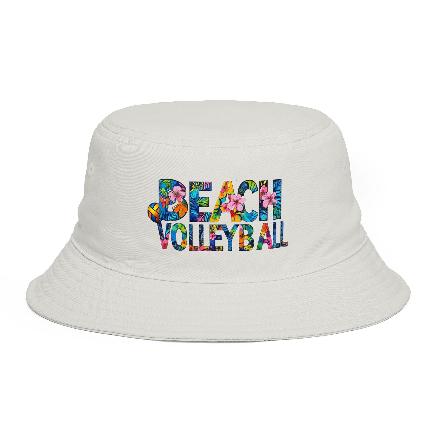 Beach Volleyball Bucket Hat — Floral Graphic Summer Hat for Players & Fans - Trending Novelties & Gifts
