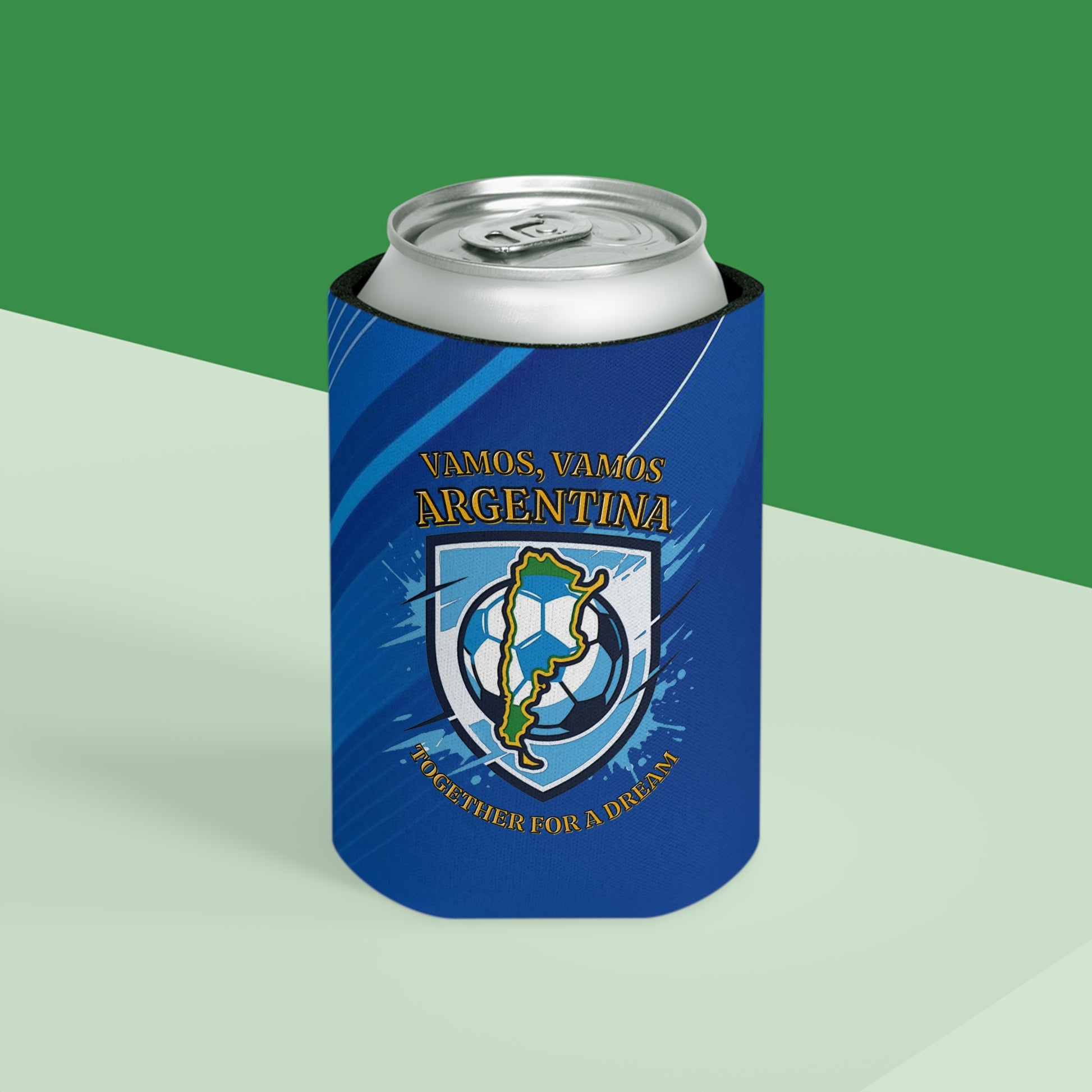 Argentina Soccer Can Cooler – "Vamos, Vamos Argentina" Football Koozie - Trending Novelties & Gifts