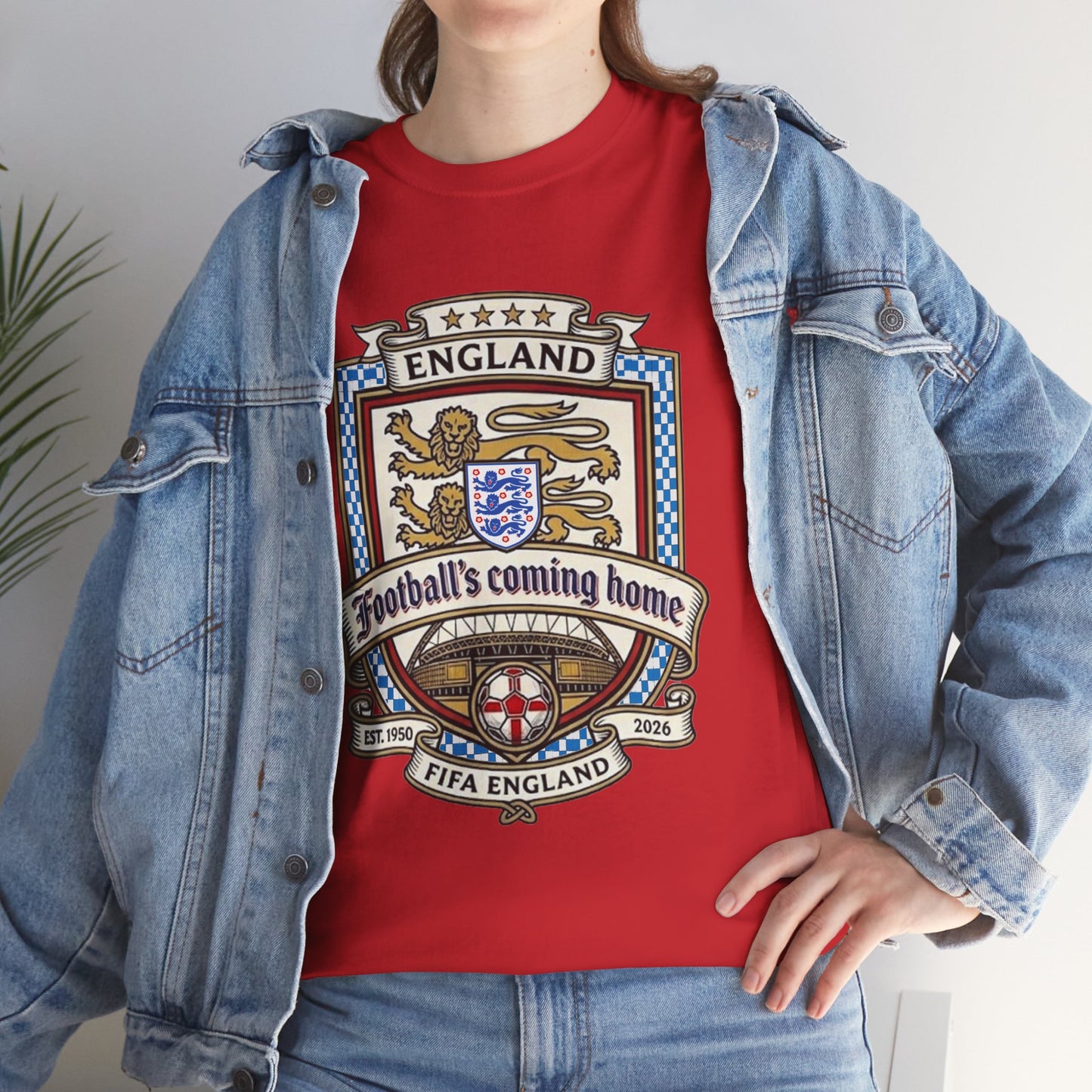 England's Soccer Fan's Crest T-Shirt - "Football's Coming Home"