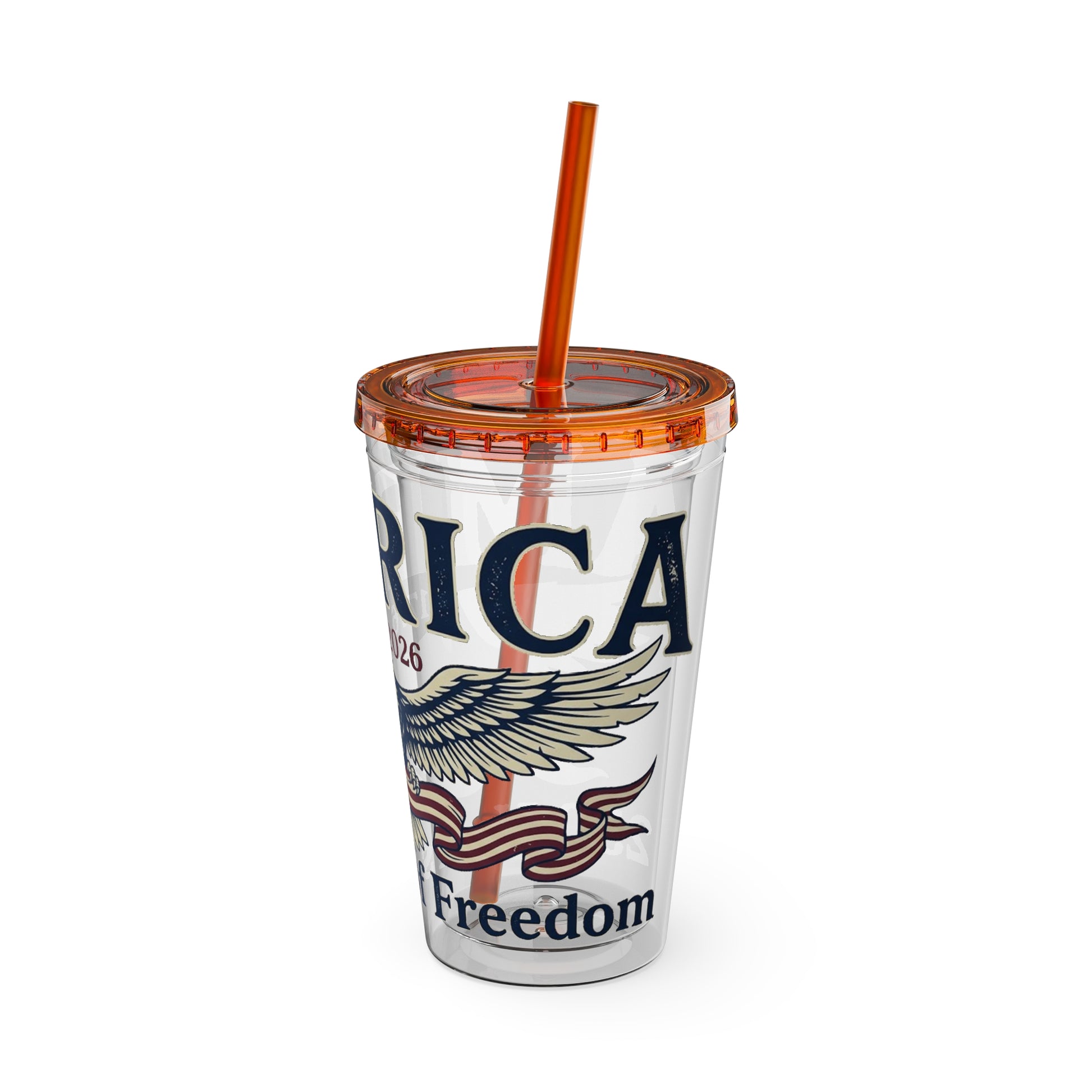 Patriotic 250th Anniversary Eagle Tumbler with Straw — 16oz - Trending Novelties & Gifts
