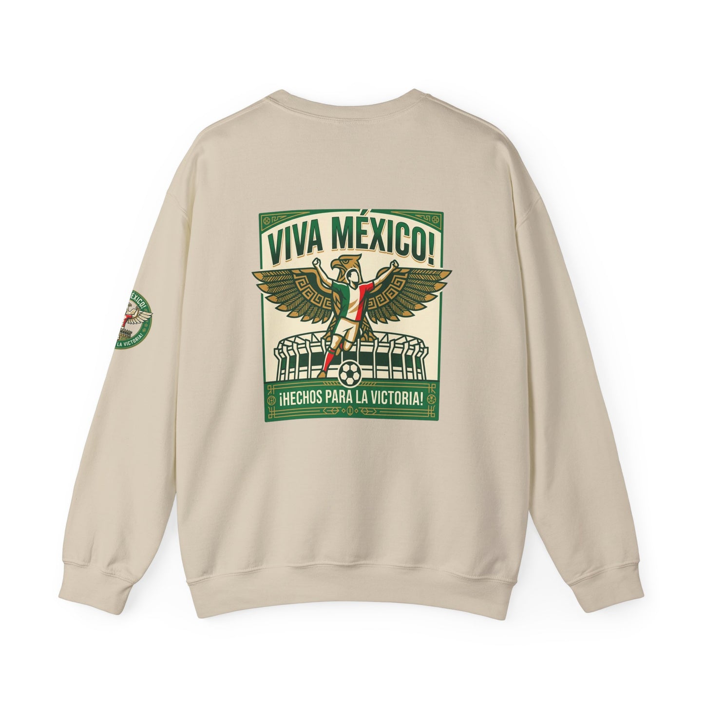 Viva México Soccer Crewneck Sweatshirt — "Hechos Para La Victoria" Soccer Fan Pullover