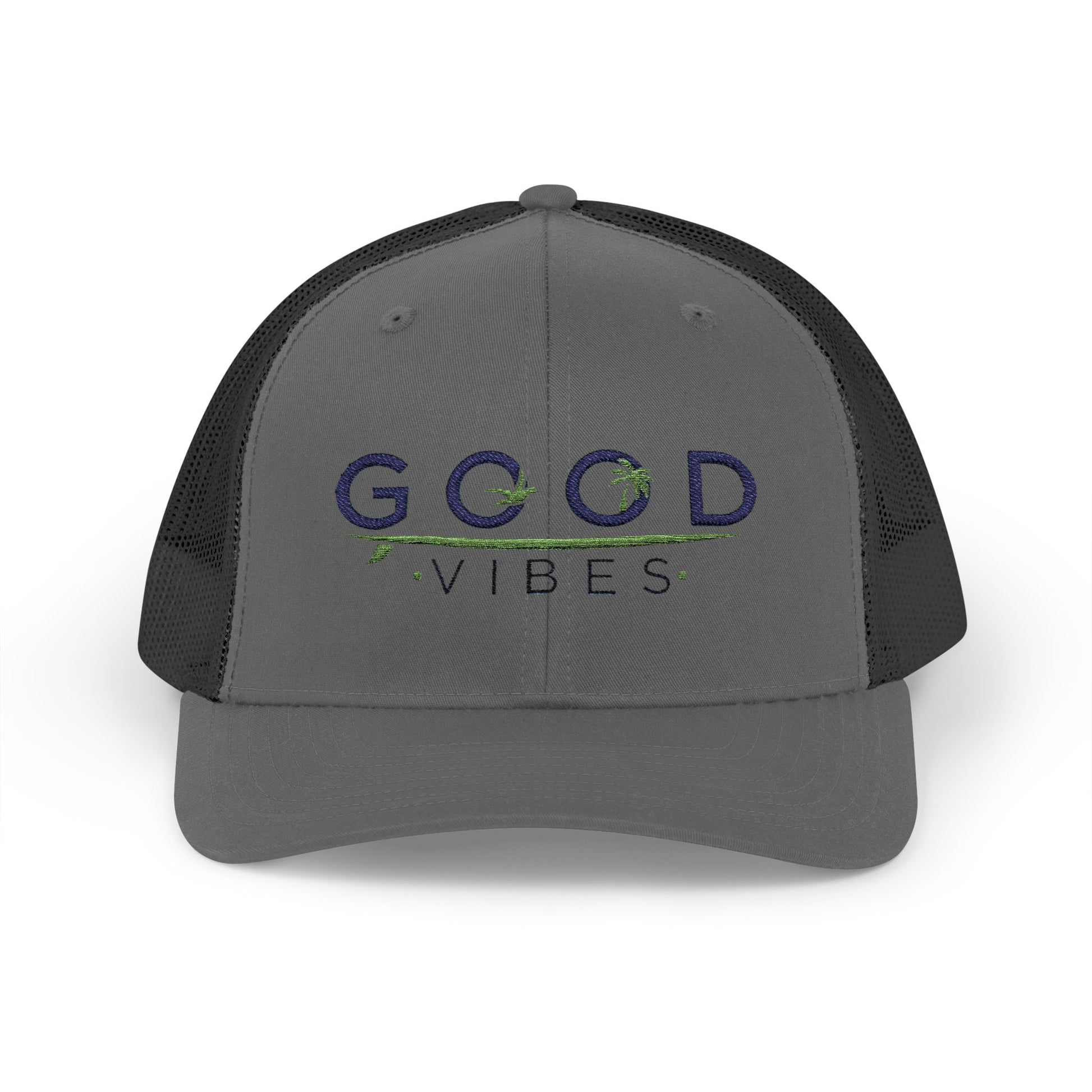 Good Vibes Trucker Cap - Summer Colorful Embroidered Snapback Cap - Trending Novelties & Gifts