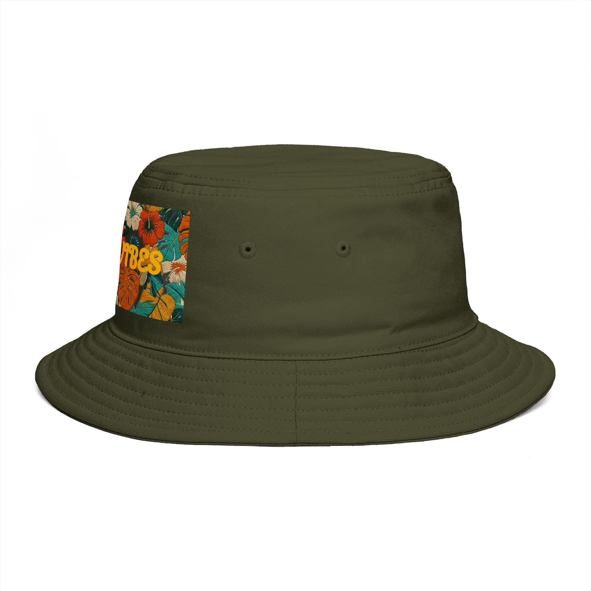 Summer Bucket Hat — 'Good Vibes' Floral Bucket Hat, Retro Tropical Sun Hat for Beach, Festival & Summer - Trending Novelties & Gifts