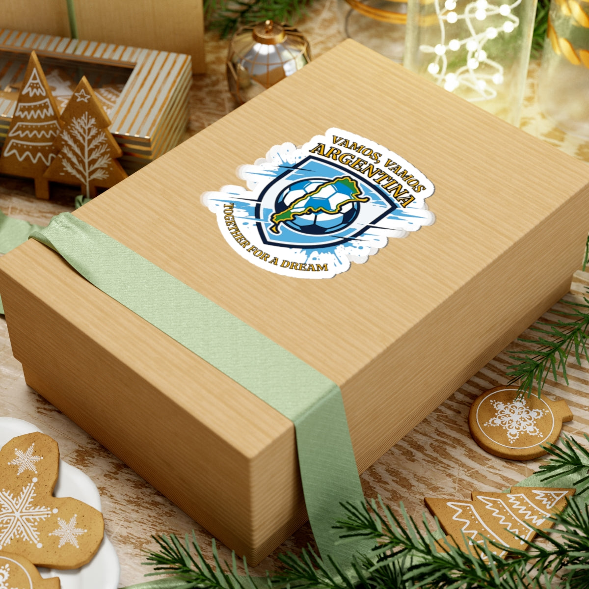 Argentina Soccer Sticker — "Vamos, Vamos Argentina" Kiss-Cut Football Sticker - Trending Novelties & Gifts