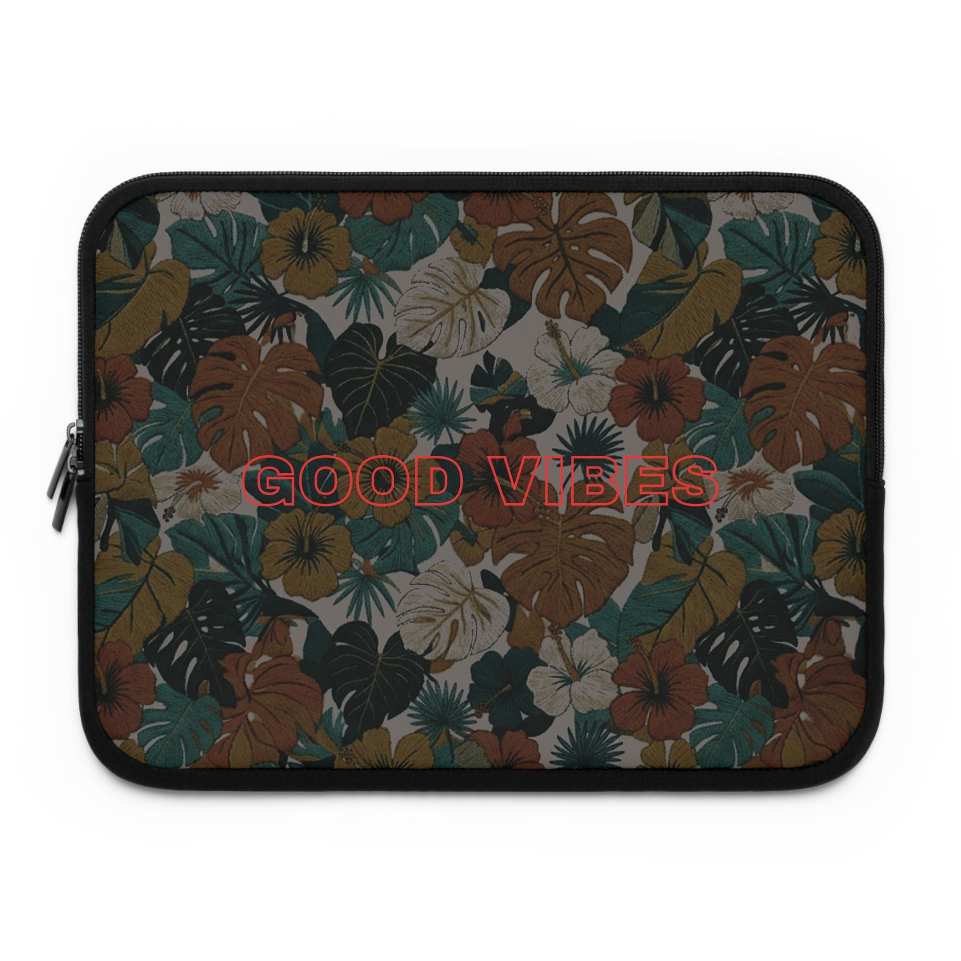 Good Vibes Tropical Laptop Sleeve — Summer Midnight Floral Protective Case - Trending Novelties & Gifts