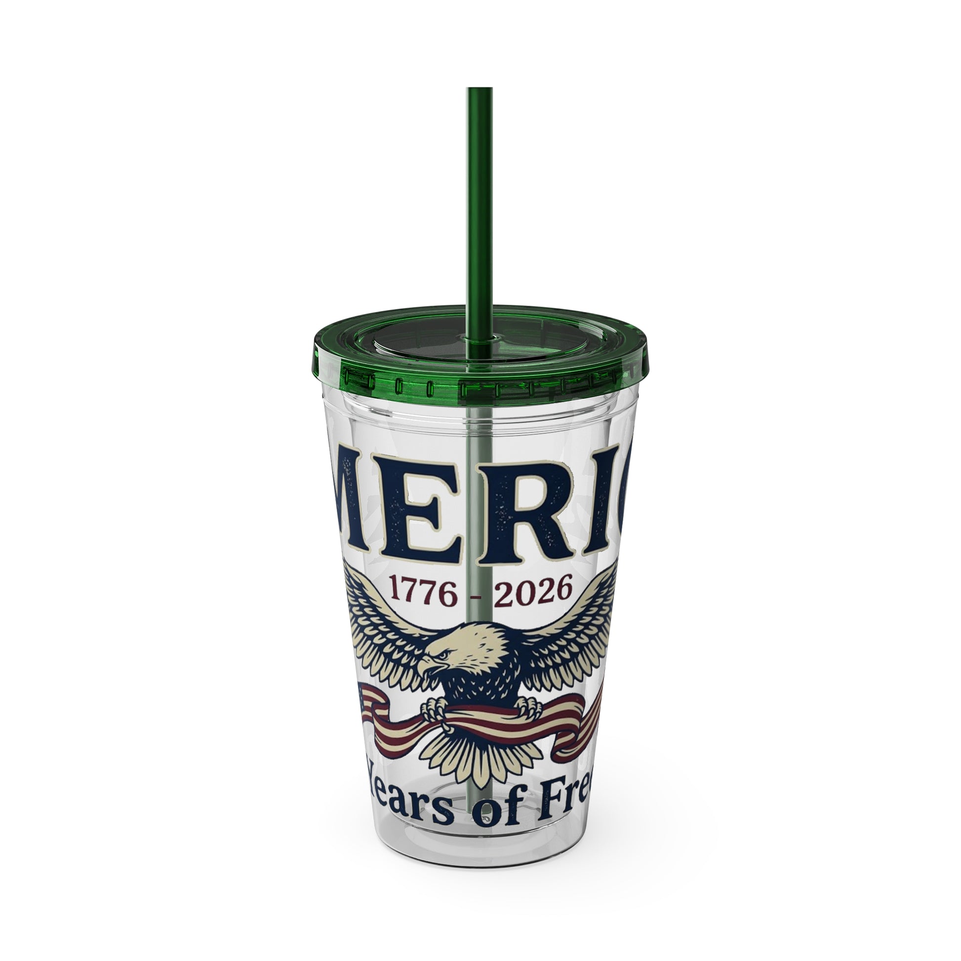 Patriotic 250th Anniversary Eagle Tumbler with Straw — 16oz - Trending Novelties & Gifts