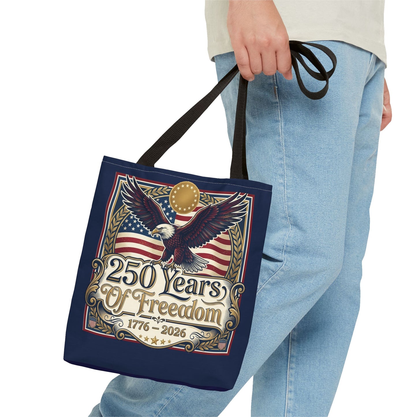 250 Years of Freedom Tote Bag — USA 250th ANNIVERSARY Eagle American Flag Tote Bag - Trending Novelties & Gifts