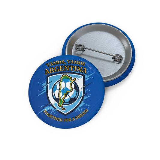 Argentina Soccer Pin Button — "Vamos, Vamos Argentina" Fan Badge - Trending Novelties & Gifts