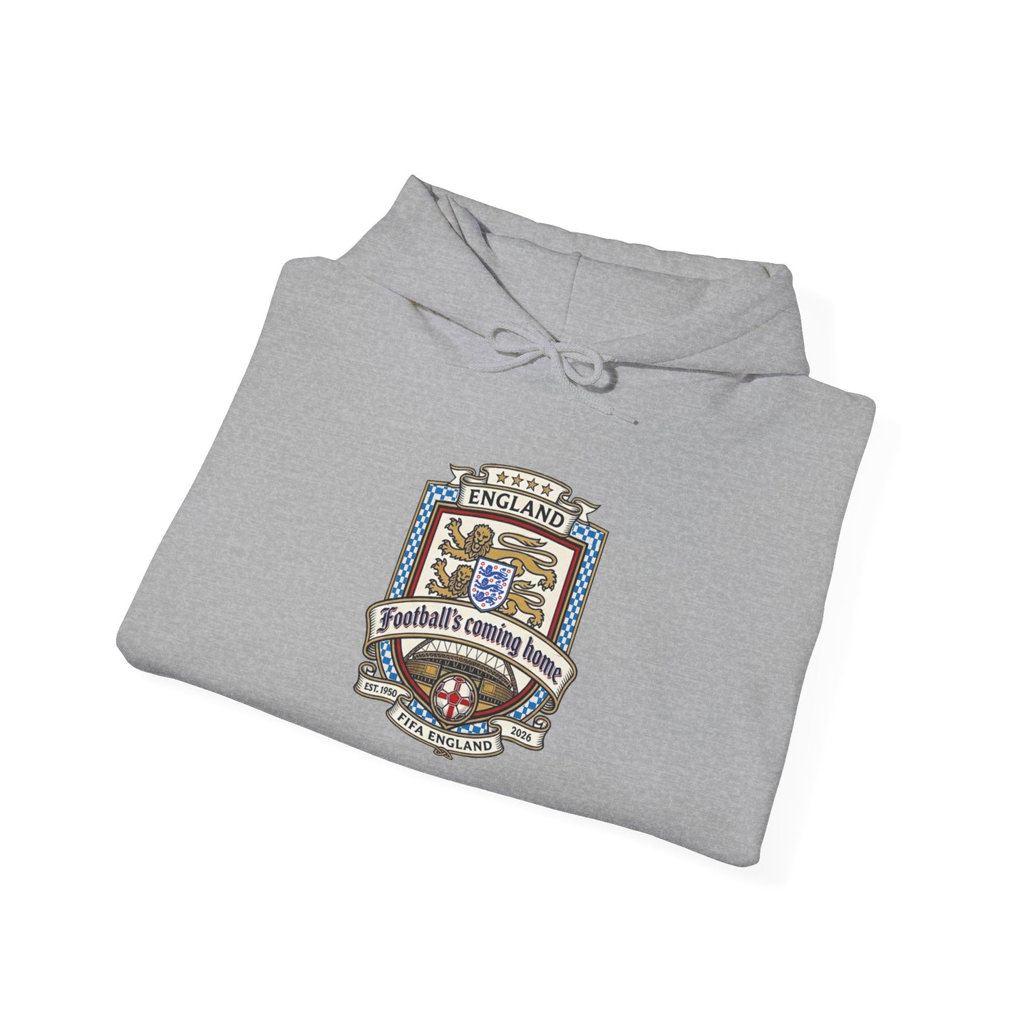 England Football Crest Hoodie - "Football's Coming Home" Soccer Fan Pullover