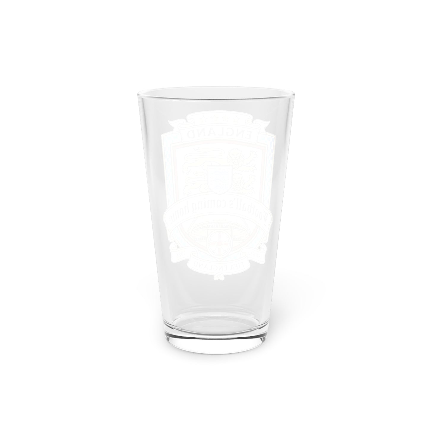England Soccer Crest Pint Glass — "Football's Coming Home" 16oz
