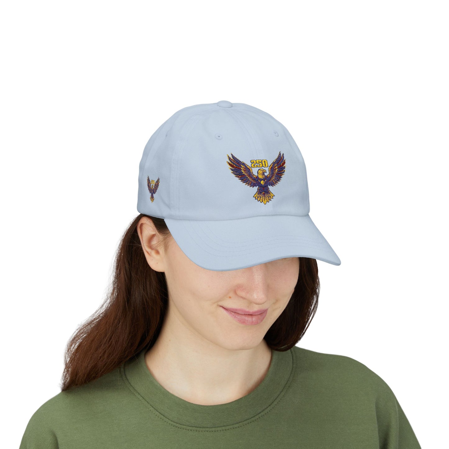 Embroidered Eagle Dad Cap — Vintage Patriot Baseball Cap (USA 250th)