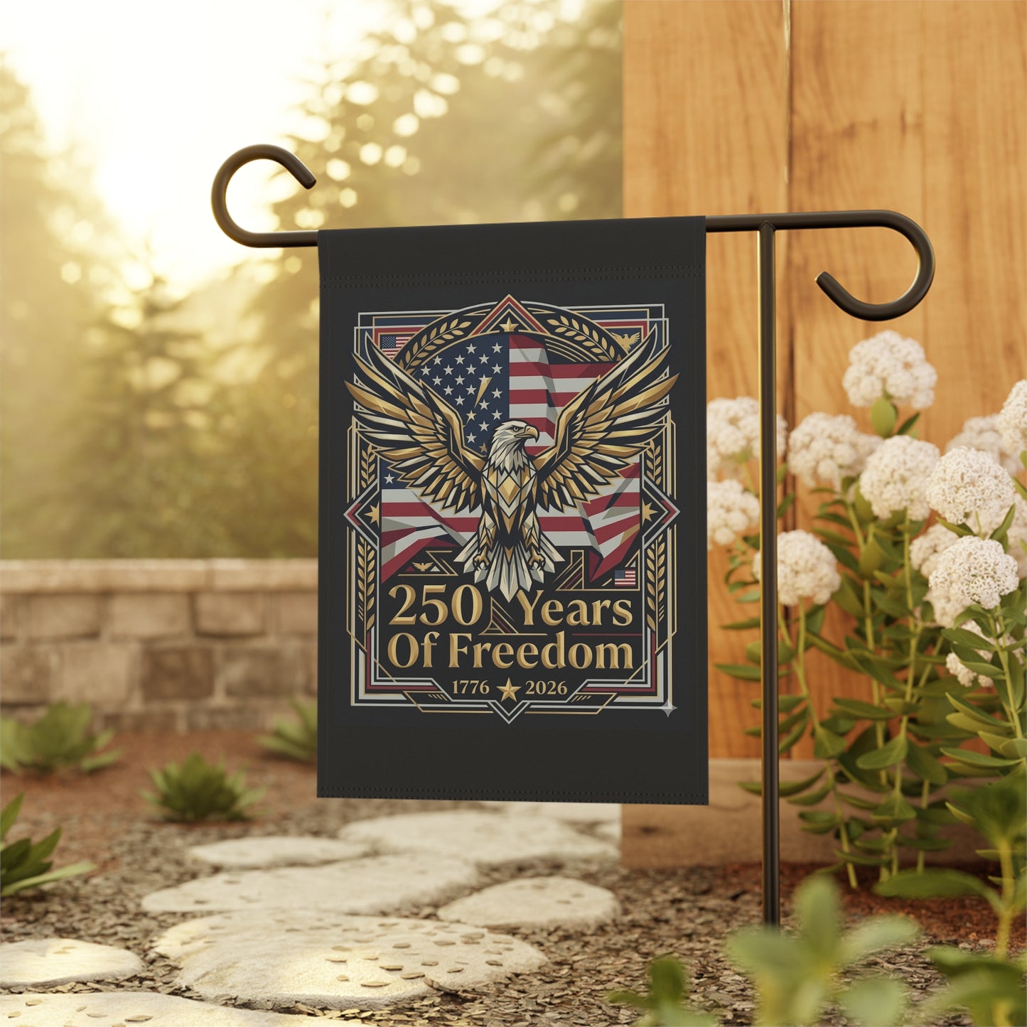 USA 250th ANNIVERSARY Patriotic Garden Flag | "250 Years of Freedom" Independence Flag