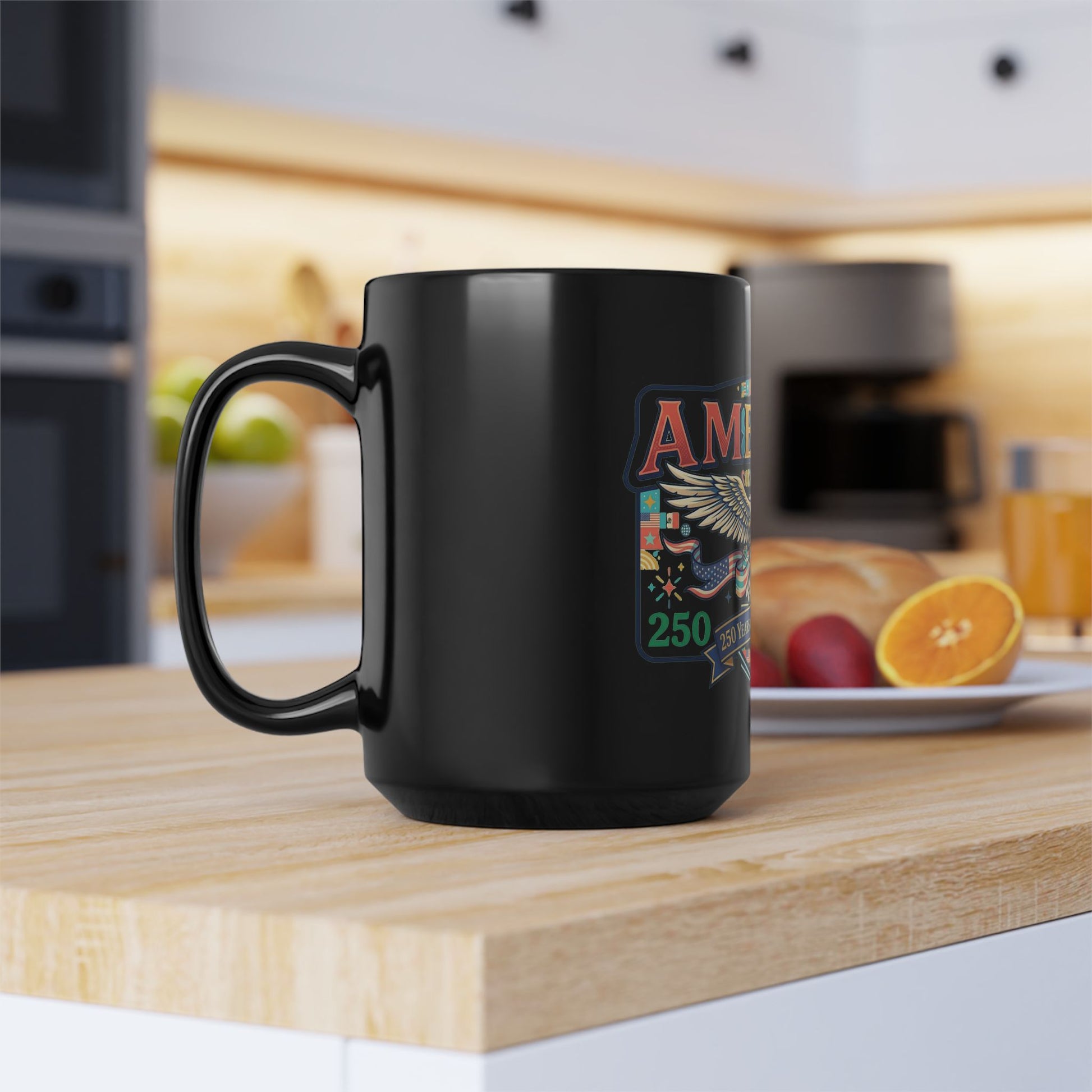 USA 250th ANNIVERSARY Eagle Black Mug | America 250th Anniversary Patriotic Coffee Cup - Trending Novelties & Gifts
