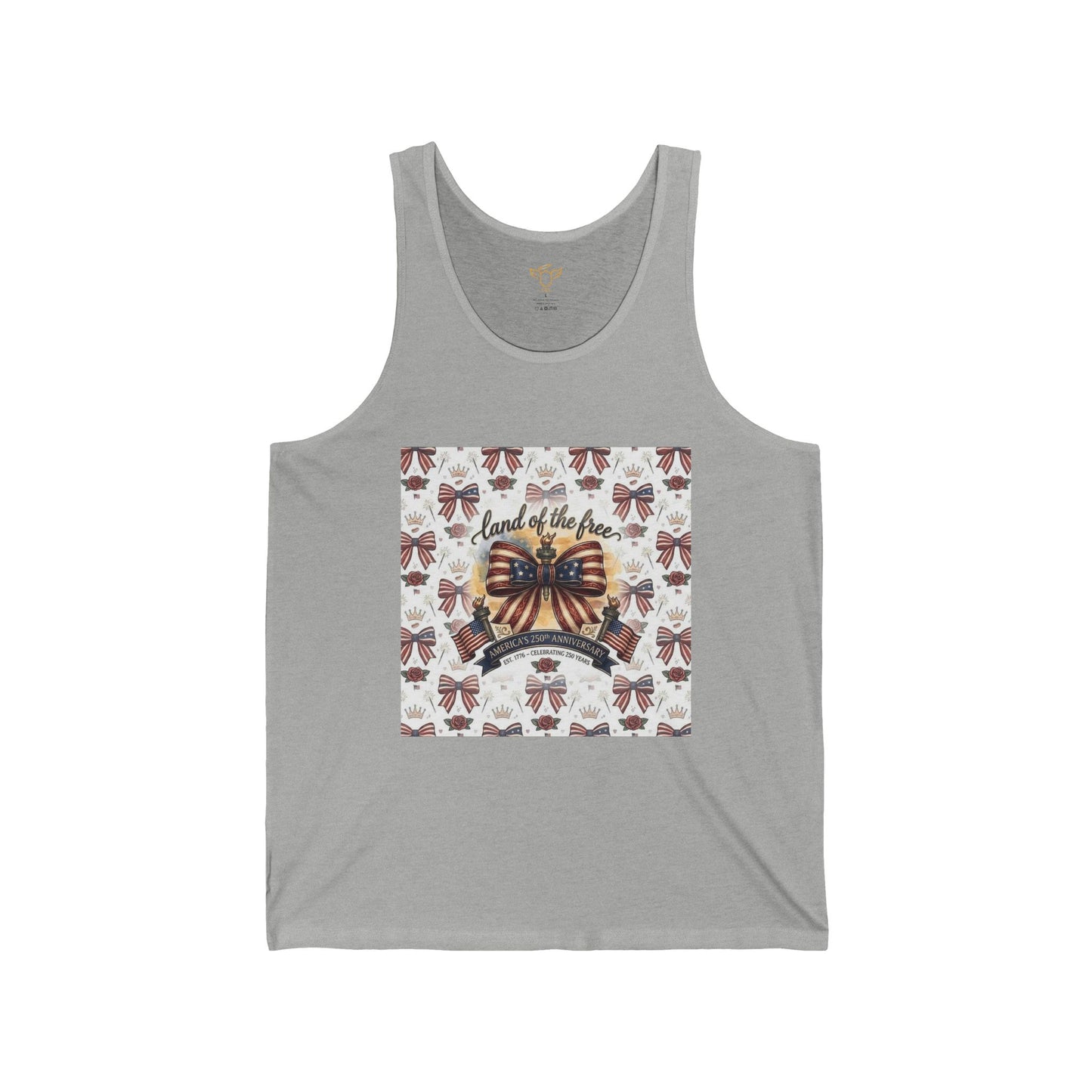 USA 250th Patriotic Tank Top – American Flag Bow Graphic tank top - Trending Novelties & Gifts