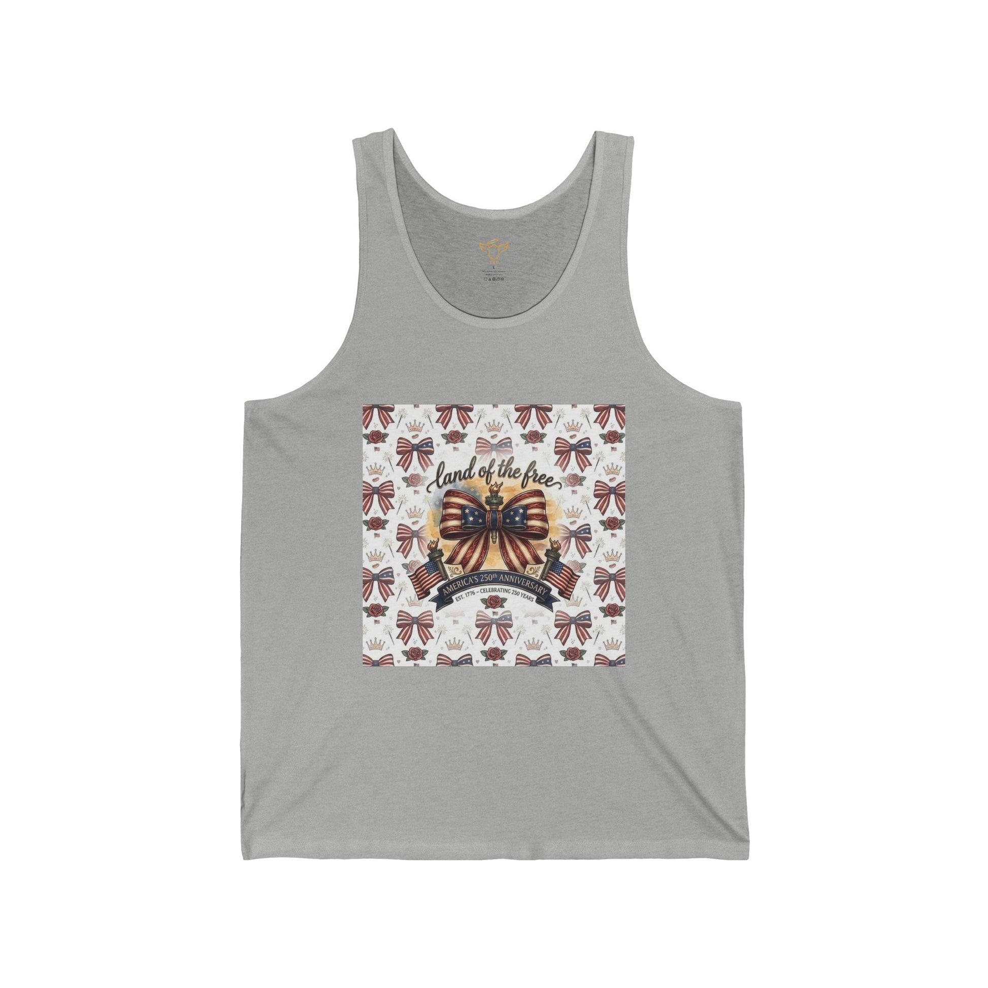 USA 250th Patriotic Tank Top – American Flag Bow Graphic tank top - Trending Novelties & Gifts