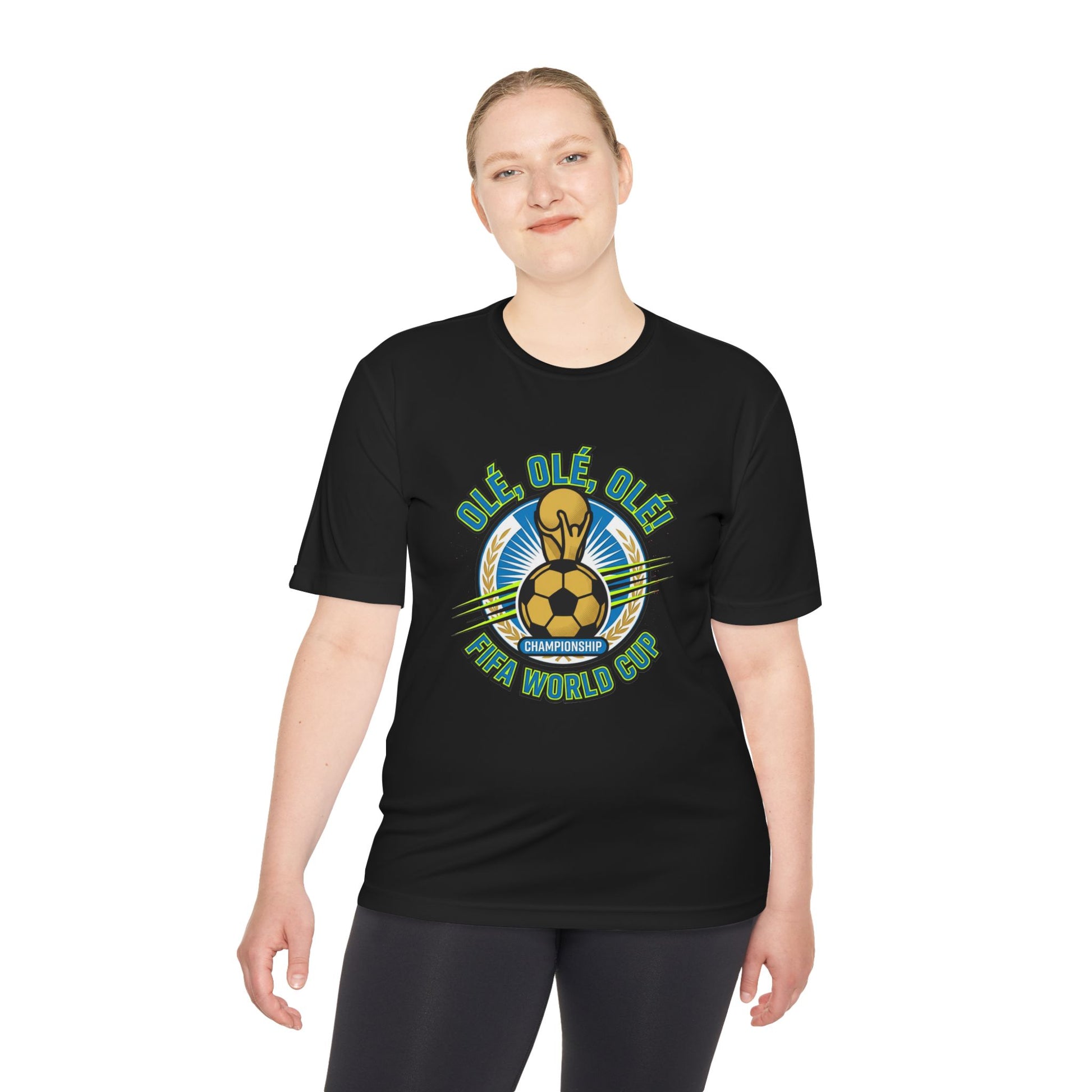 World Cup Soccer Moisture-Wicking Tee — "Ole Ole Ole" Graphic Tee - Trending Novelties & Gifts