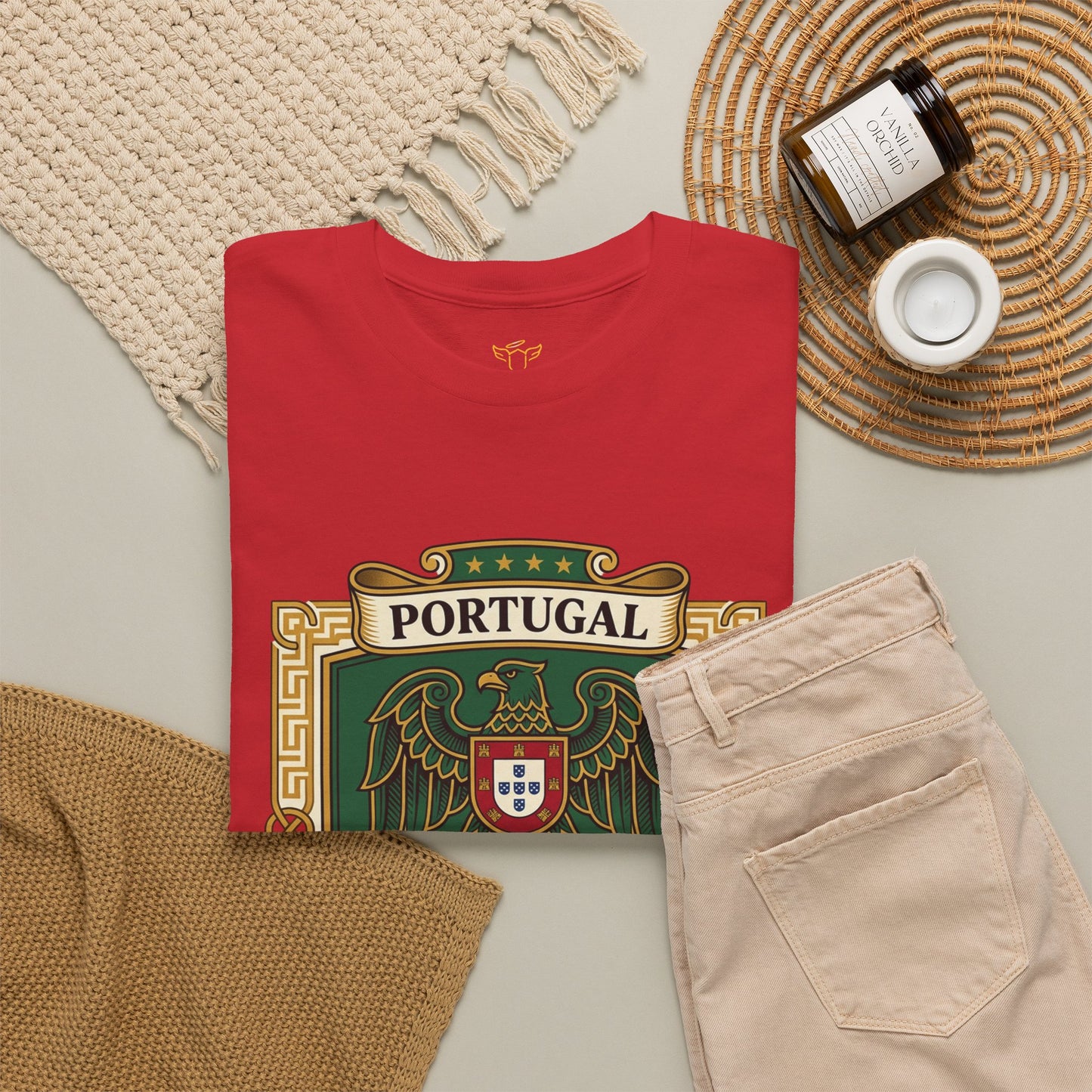 Portugal Soccer Team Fan T‑Shirt — Vintage Portugal Soccer Crest Tee