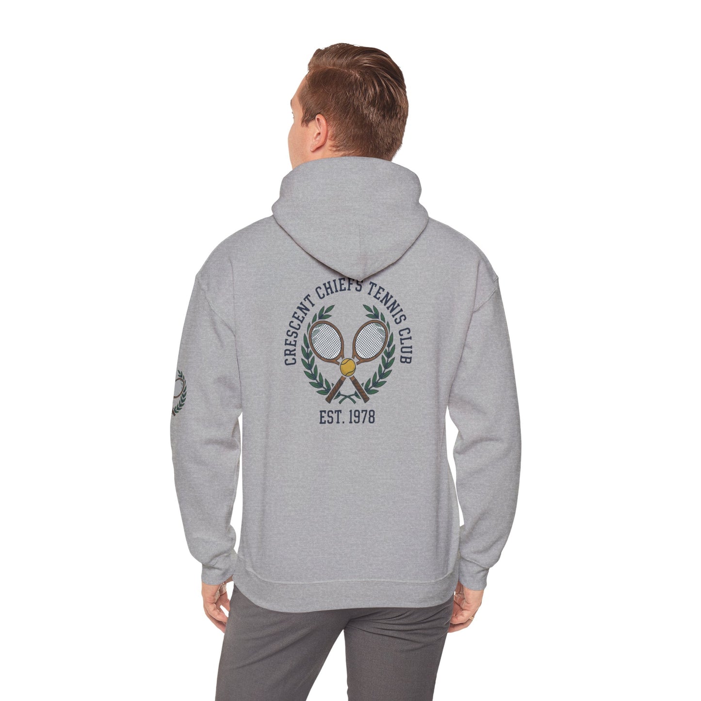 Tennis Club Hoodie — "Crescent Chief's Tennis Club" Retro Athletic Pullover
