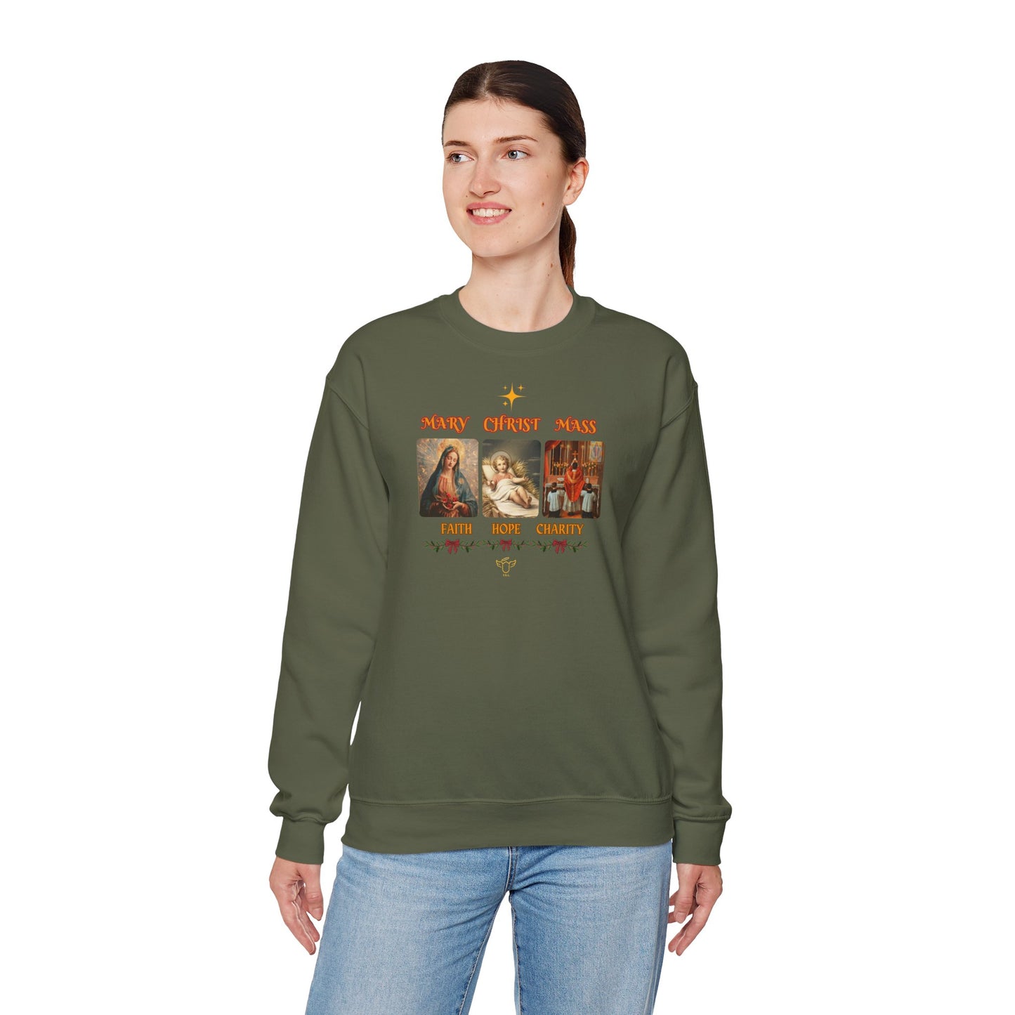 Christmas Crewneck Sweatshirt - Catholic Holiday Design (CT)