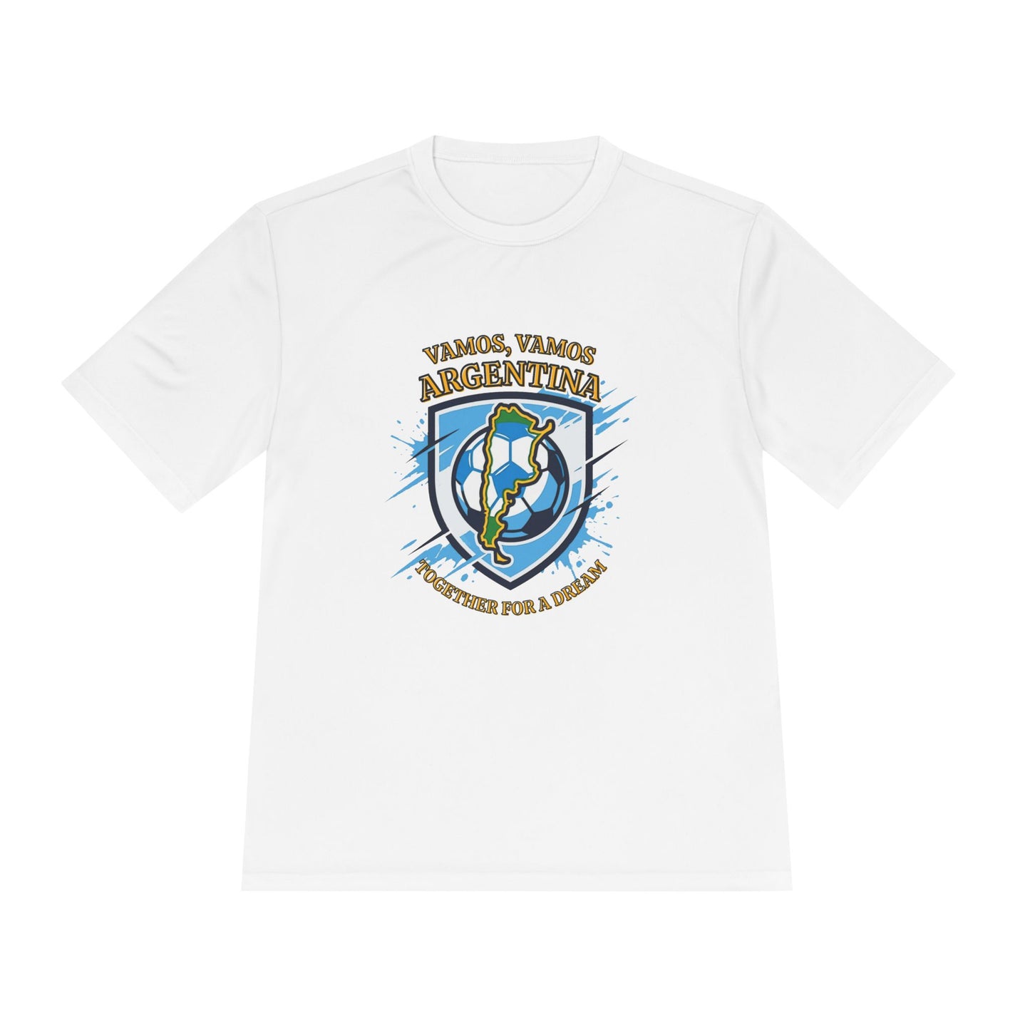 Argentina Soccer Shield Tee — "Vamos, Vamos Argentina" Football Shirt | Moisture-wicking tee - Trending Novelties & Gifts