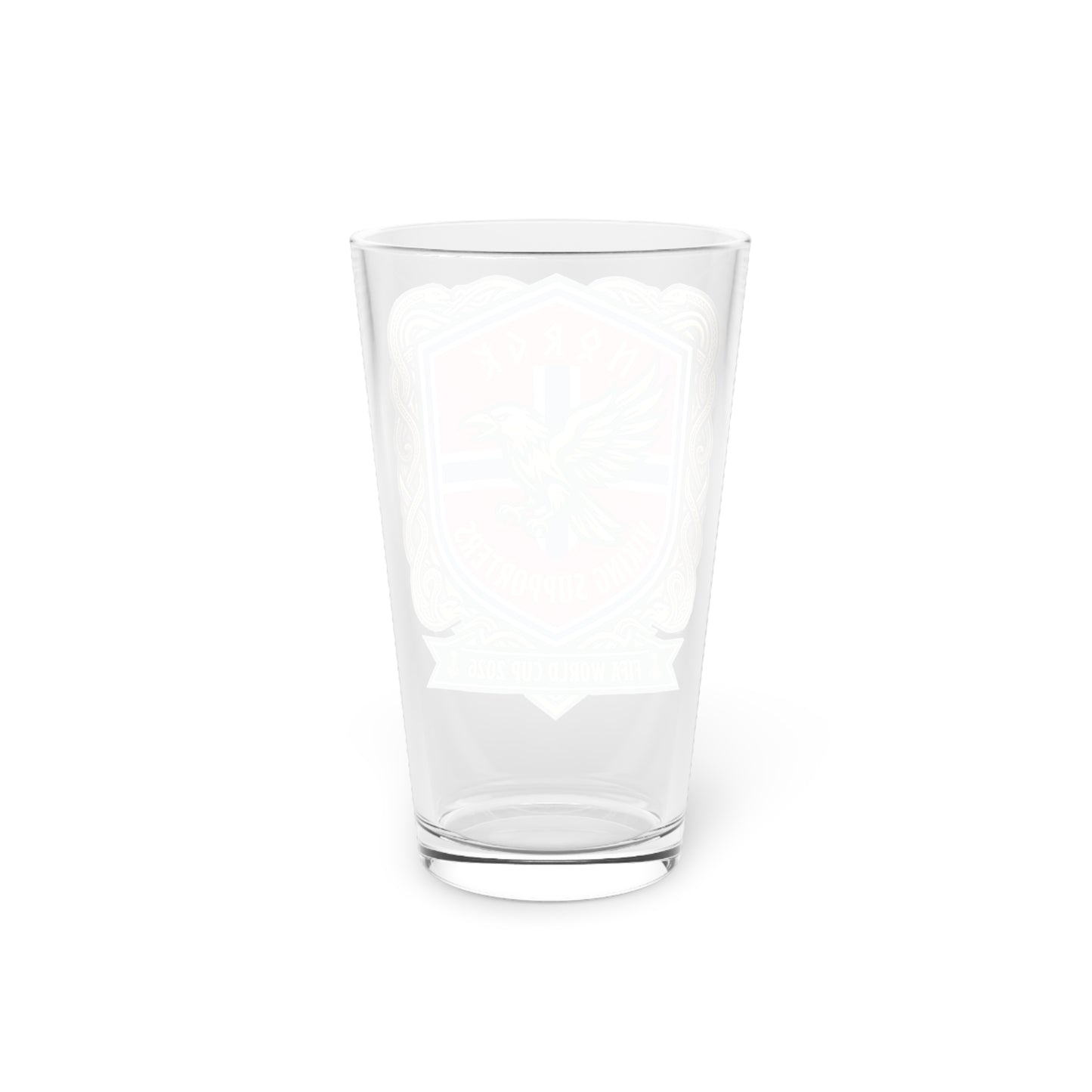 Viking Soccer Fans 16oz Pint Glass — FIFA World Cup 2026 Norway Crest