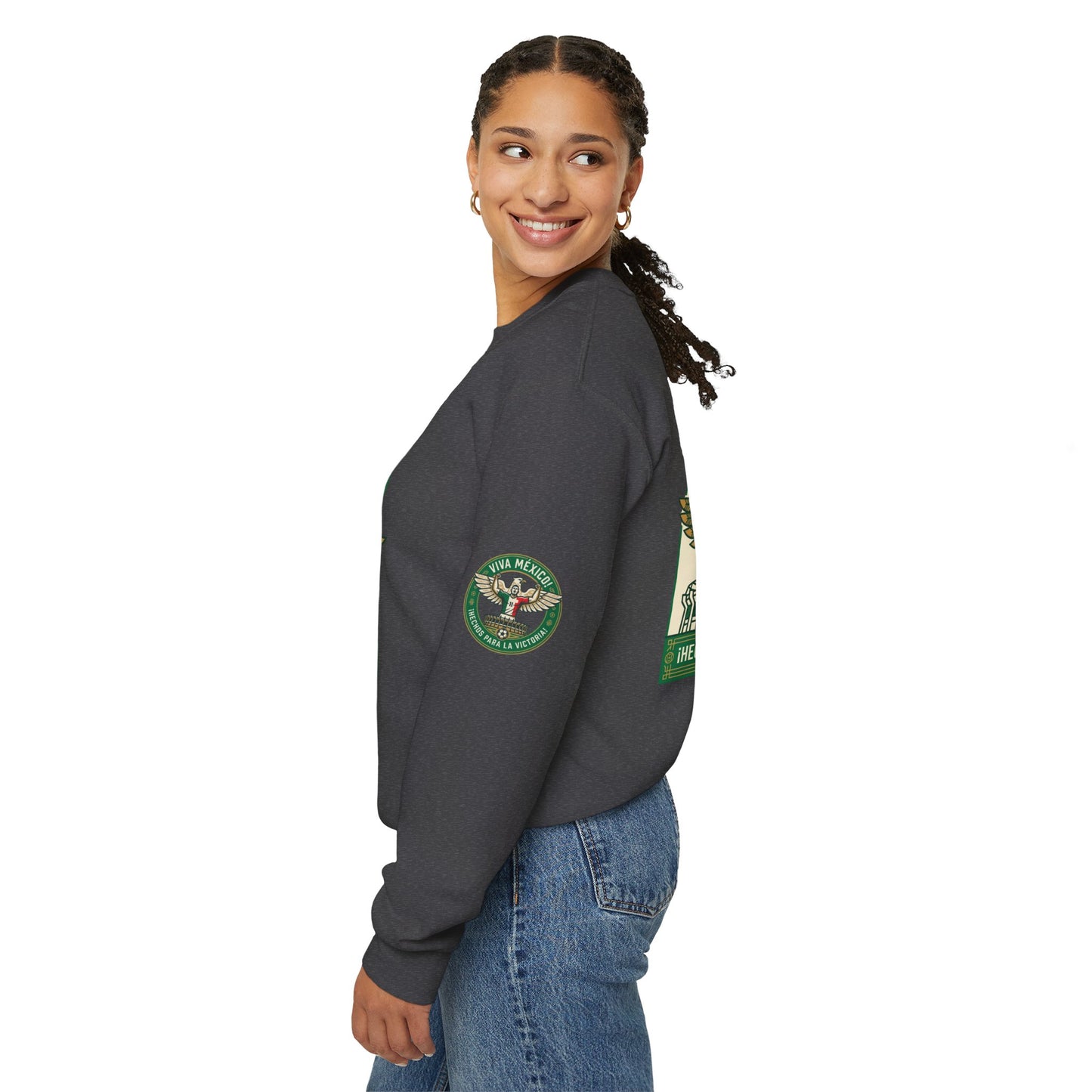 Viva México Soccer Crewneck Sweatshirt — "Hechos Para La Victoria" Soccer Fan Pullover