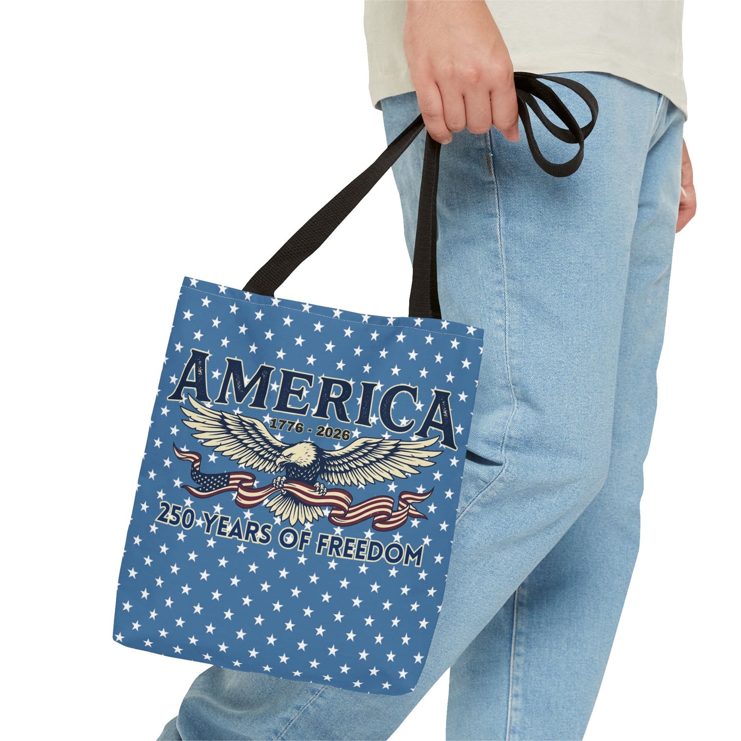 USA 250th ANNIVERSARY Patriotic Tote Bag  | America's 250 Years of Freedom" Eagle Design Tote - Trending Novelties & Gifts