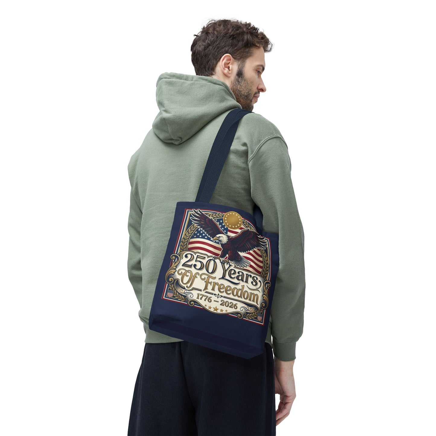 250 Years of Freedom Tote Bag — USA 250th ANNIVERSARY Eagle American Flag Tote Bag - Trending Novelties & Gifts