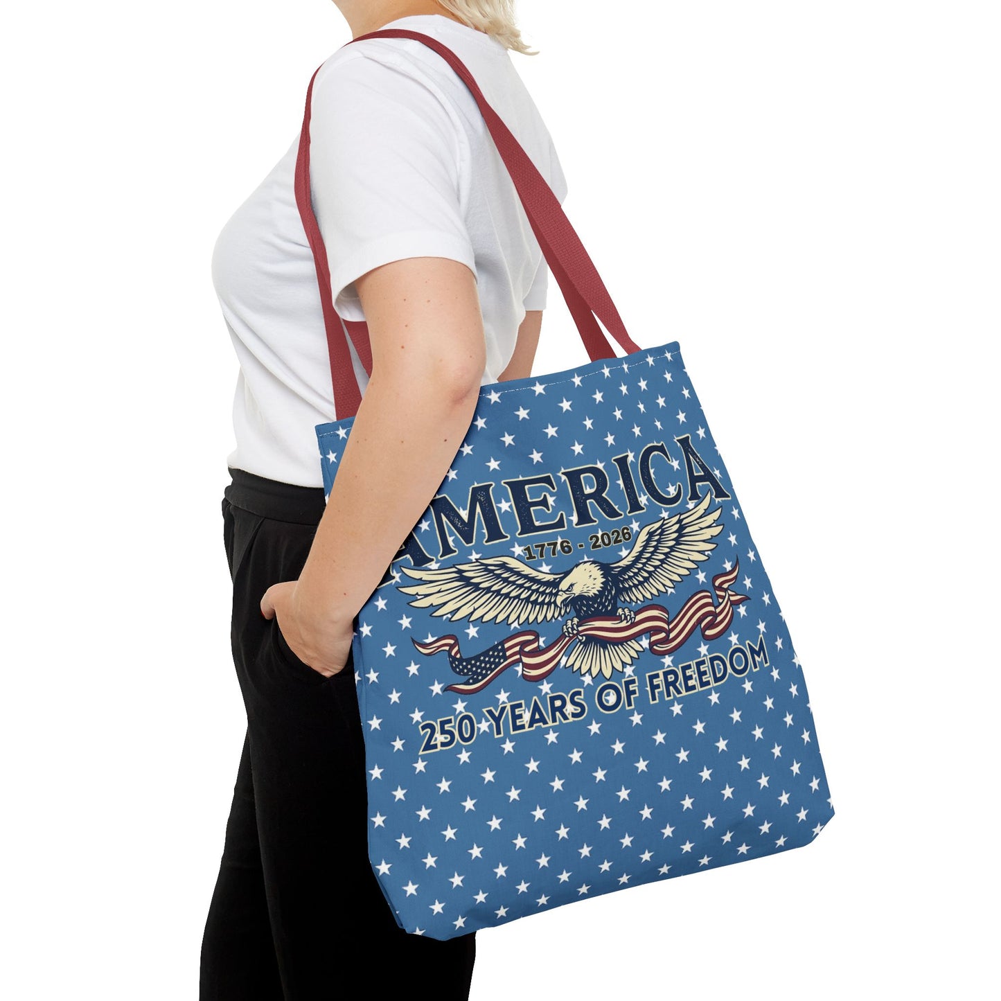 USA 250th ANNIVERSARY Patriotic Tote Bag  | America's 250 Years of Freedom" Eagle Design Tote - Trending Novelties & Gifts
