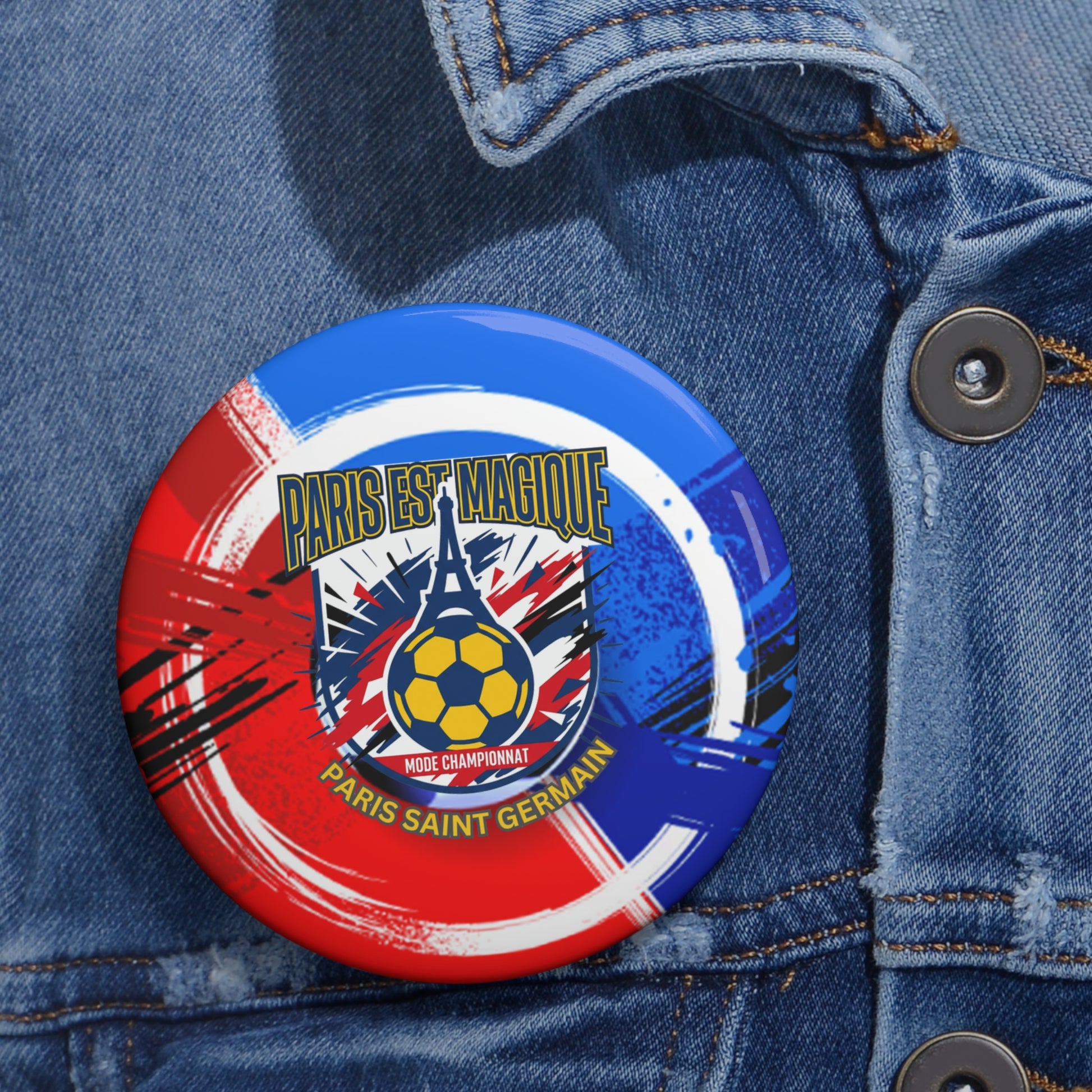 Paris Est Magique Soccer Pin Button — PSG Football Fan Badge - Trending Novelties & Gifts