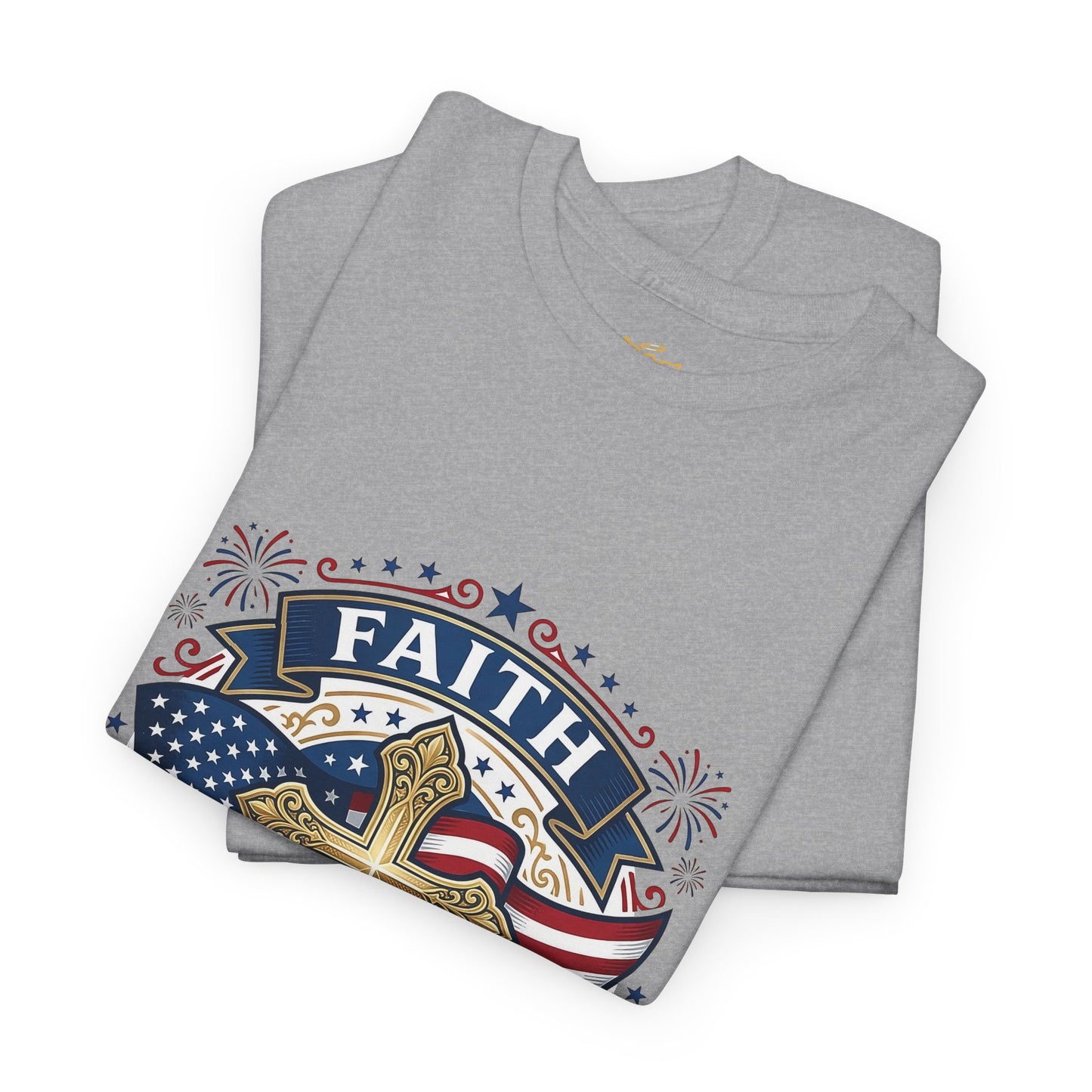 Faith, Family & Freedom Tee (USA 250th) — Patriotic Cross American Flag T-Shirt