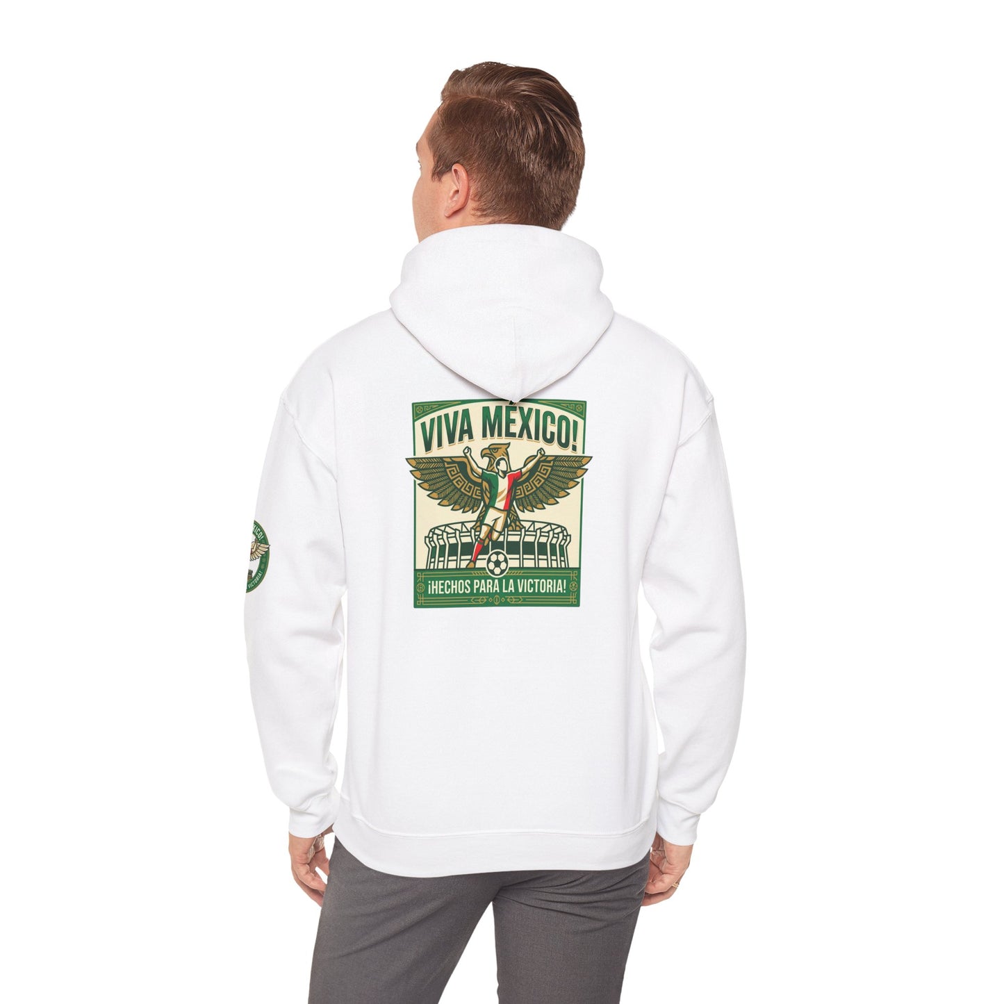 Viva México Soccer Hoodie — Retro Eagle Mexican Pride Graphic