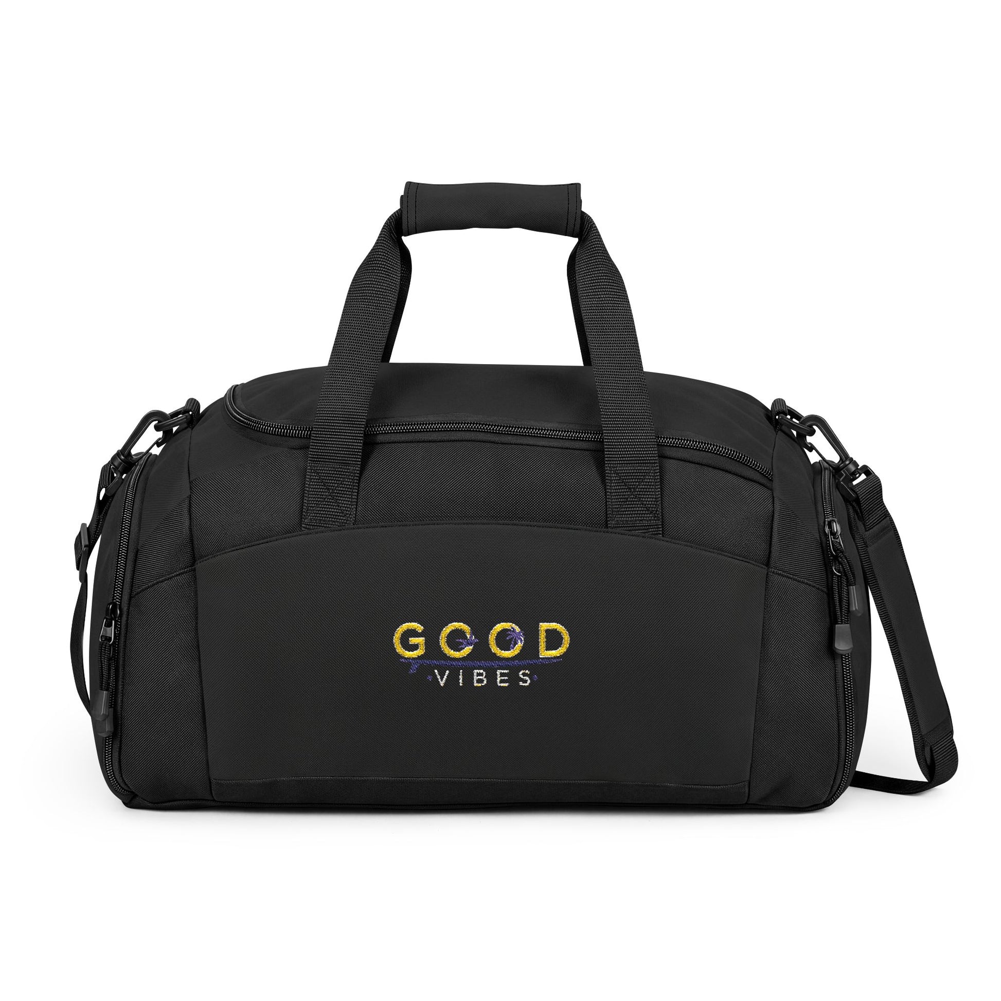 Summer Gym Bag - 'Good Vibes' Embroidered Duffle Bag | Stylish Workout Travel Carrier - Trending Novelties & Gifts