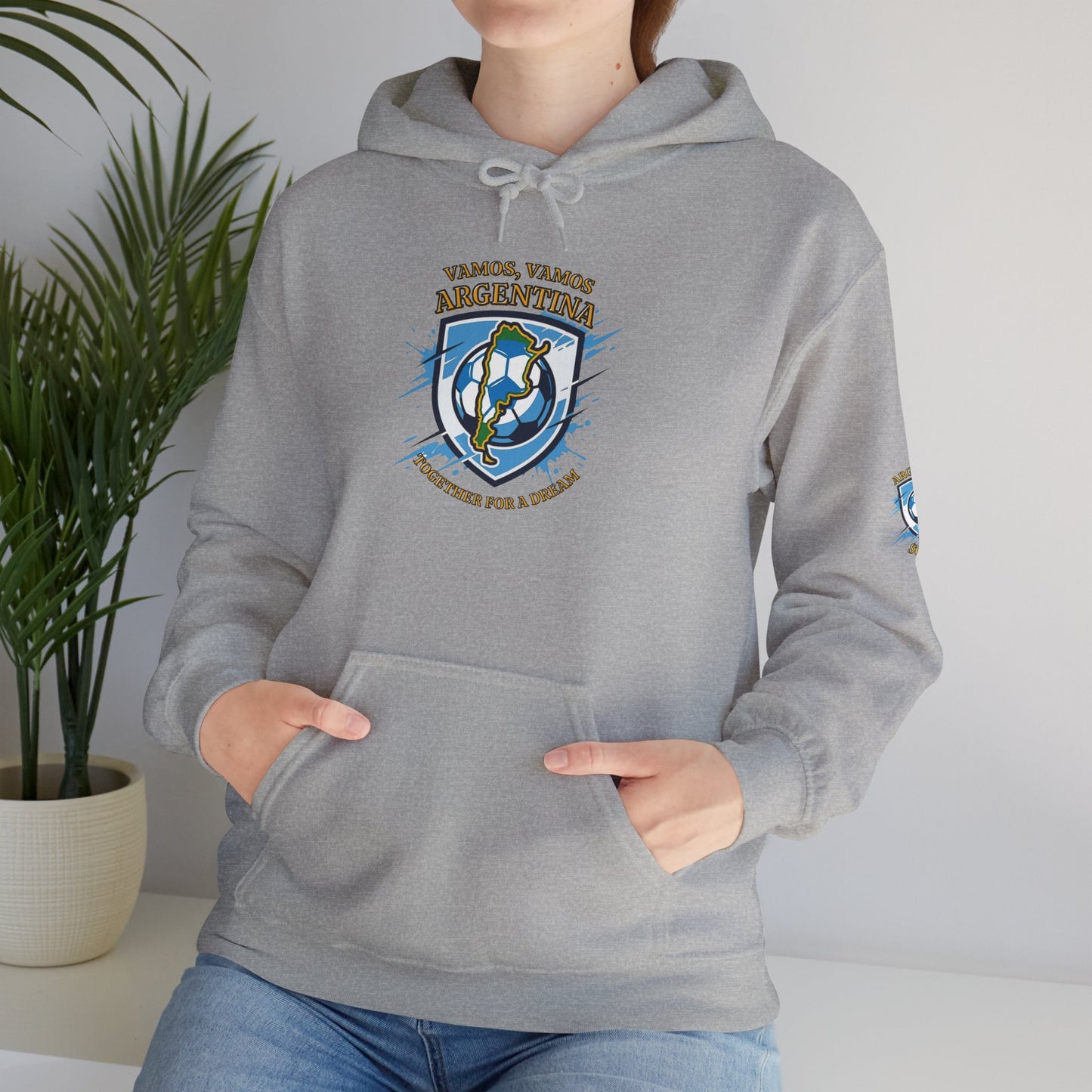 Argentina Soccer Hoodie – Vamos Argentina Crest "Together for a Dream" Fan Hoodie - Trending Novelties & Gifts