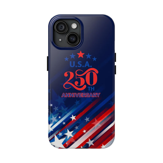 USA 250th Anniversary Tough Phone Case – Patriotic "American Flag" Design - Trending Novelties & Gifts