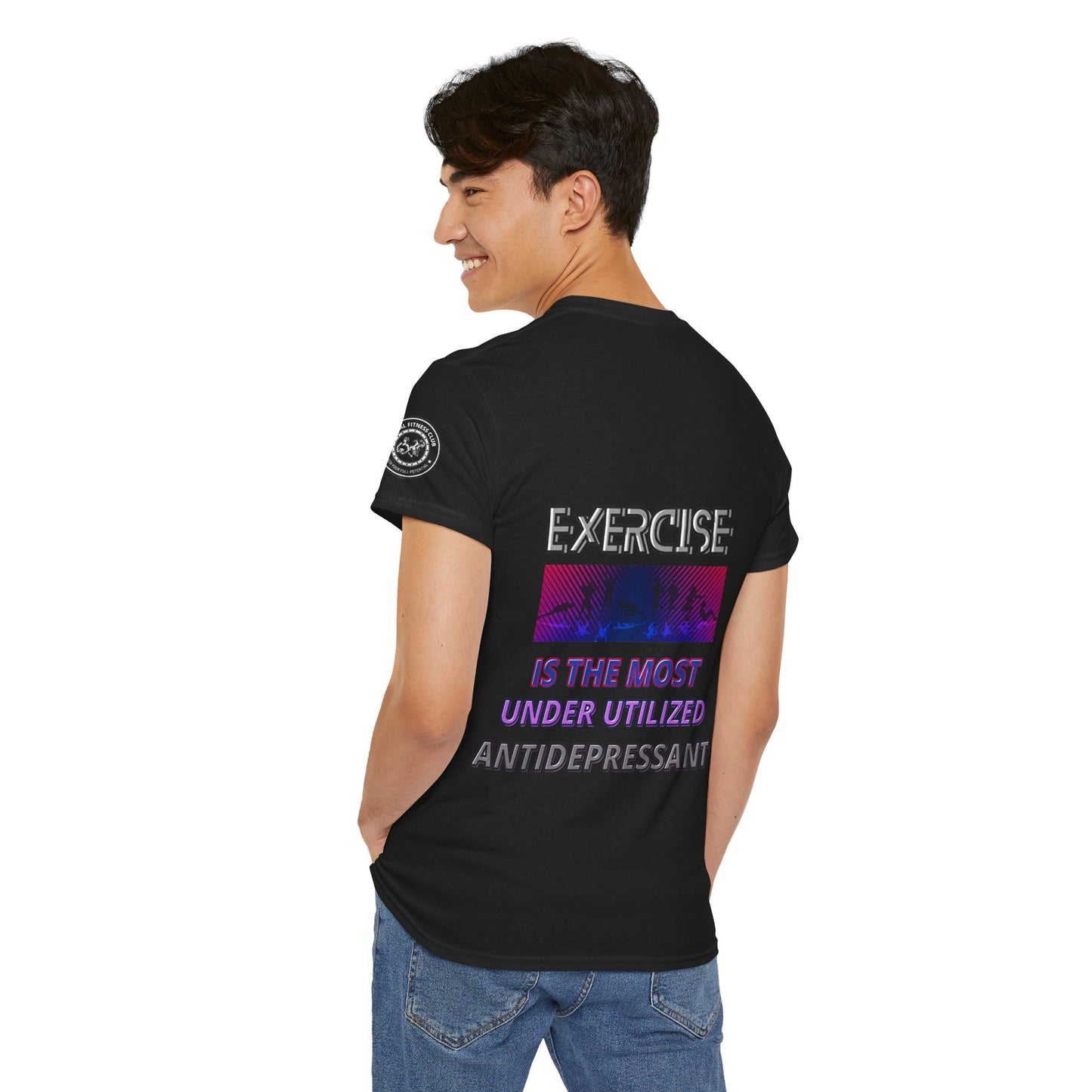 Fitness Quotes Tee - "Exercise is an Under Utilized Antidepressant". FQT