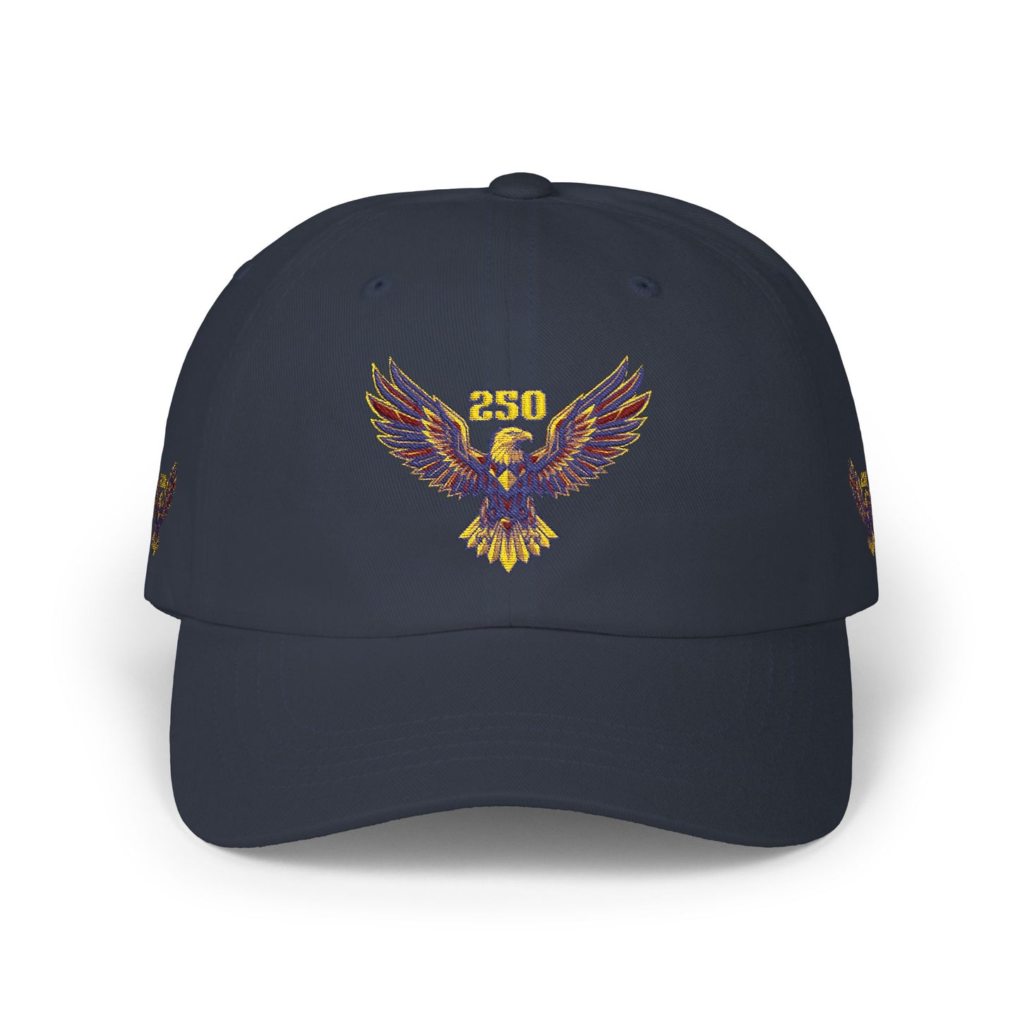 Embroidered Eagle Dad Cap — Vintage Patriot Baseball Cap (USA 250th)