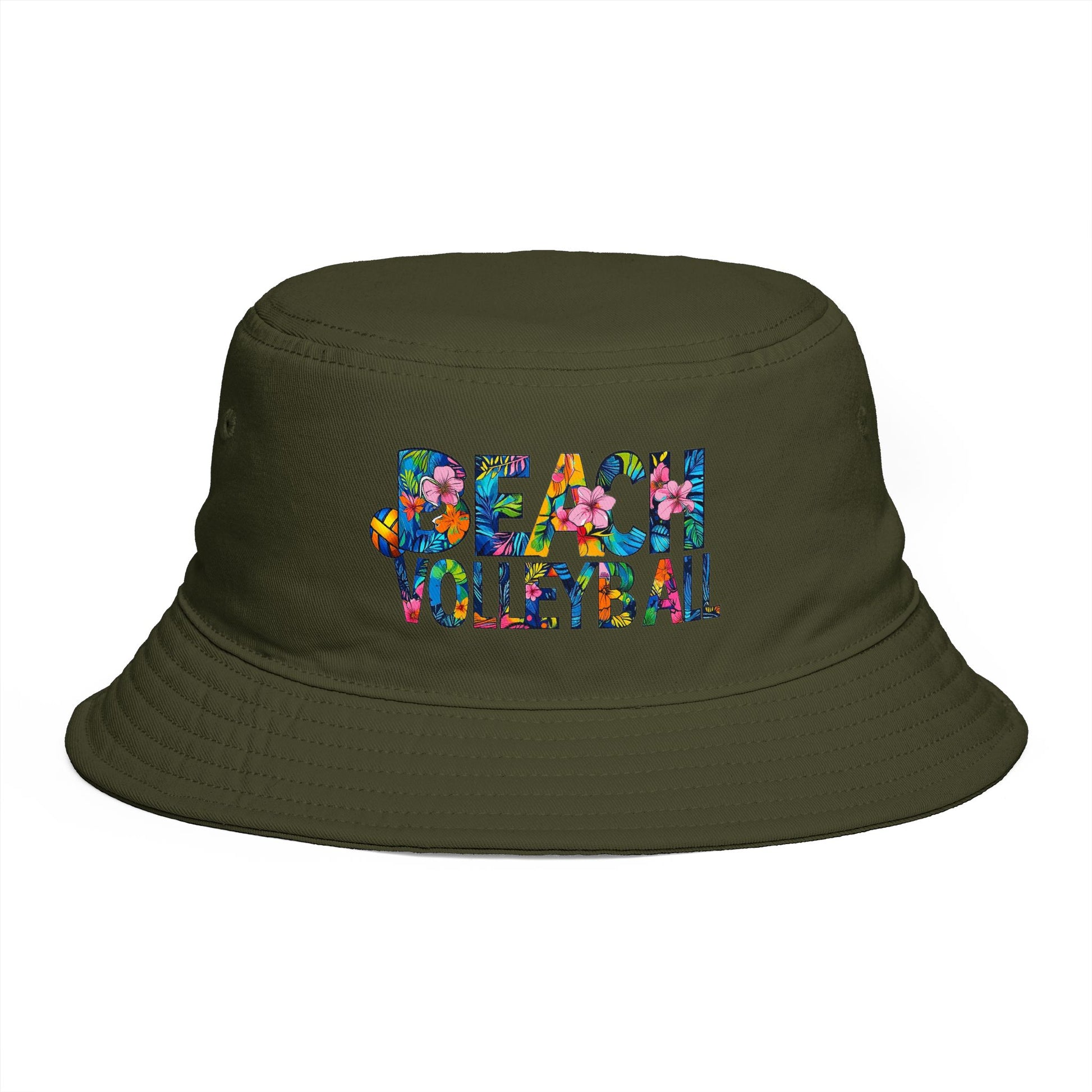 Beach Volleyball Bucket Hat — Floral Graphic Summer Hat for Players & Fans - Trending Novelties & Gifts