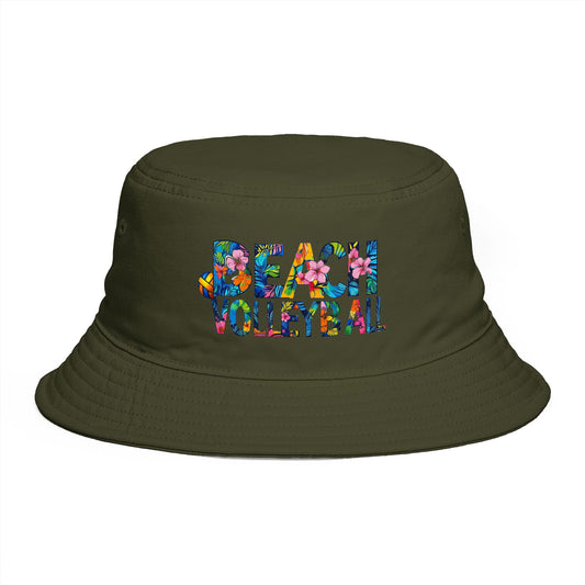 Beach Volleyball Bucket Hat — Floral Graphic Summer Hat for Players & Fans - Trending Novelties & Gifts