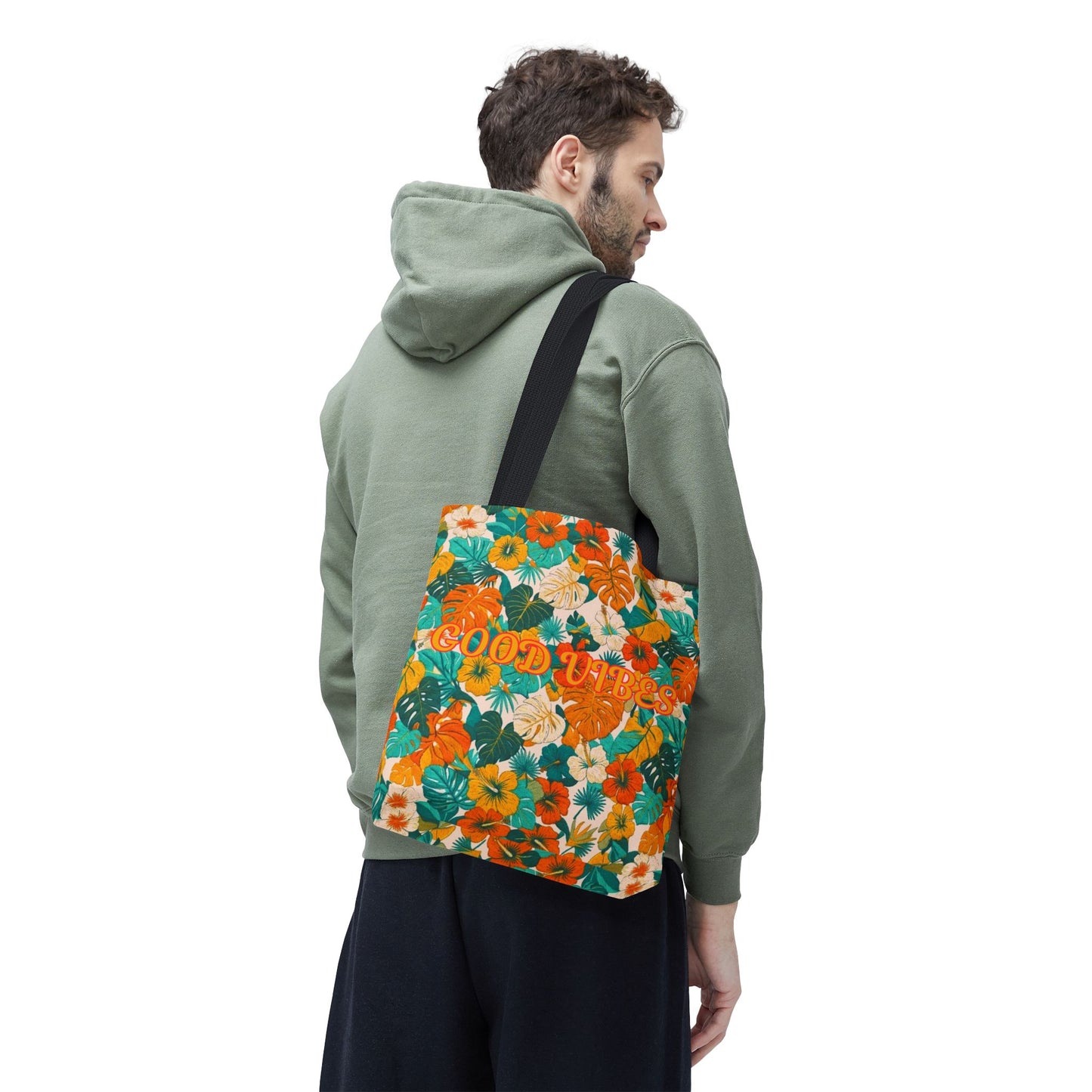 Good Vibes Floral Tote Bag — Summer Tropical All-Over Print Tote - Trending Novelties & Gifts