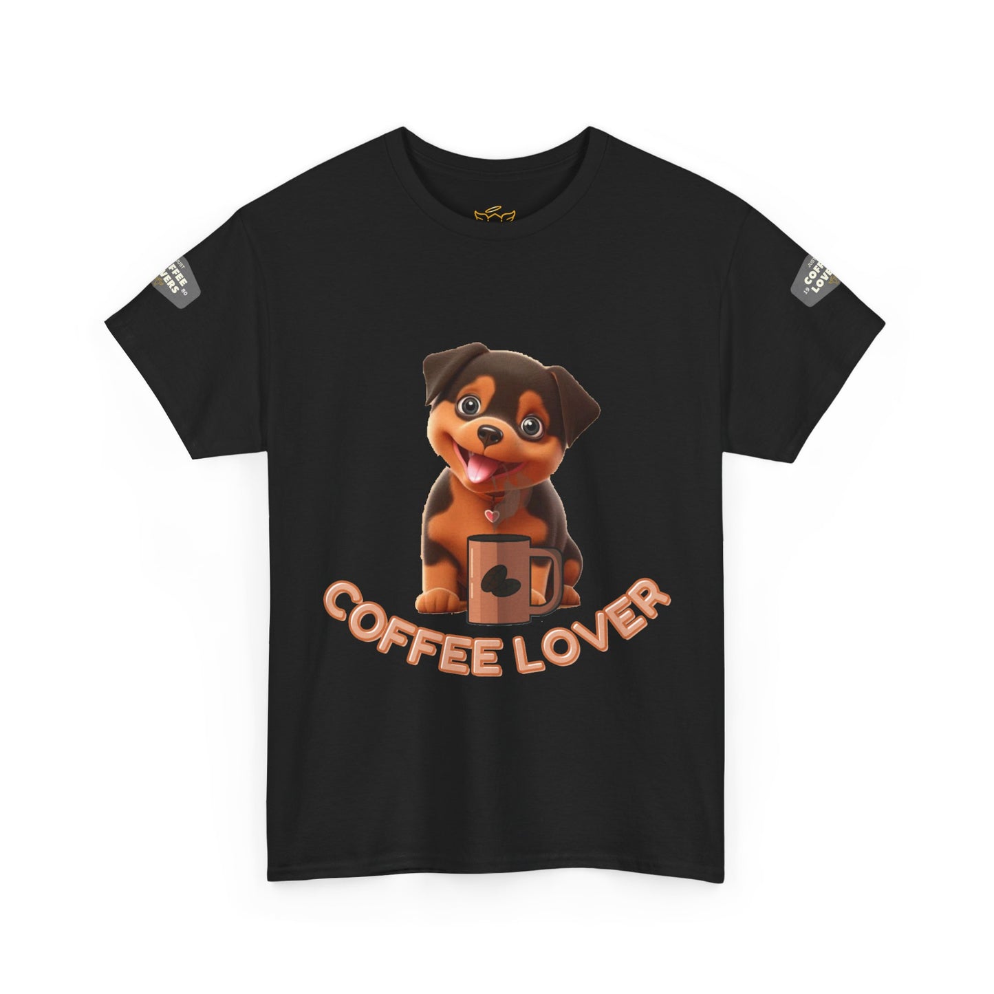 COFFEE LOVERS HEAVY COTTON TEE for Coffee and Dog Lovers.