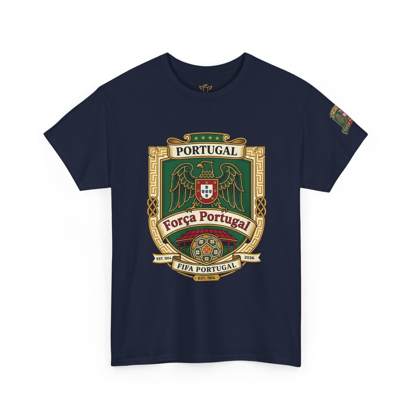 Portugal Soccer Team Fan T‑Shirt — Vintage Portugal Soccer Crest Tee