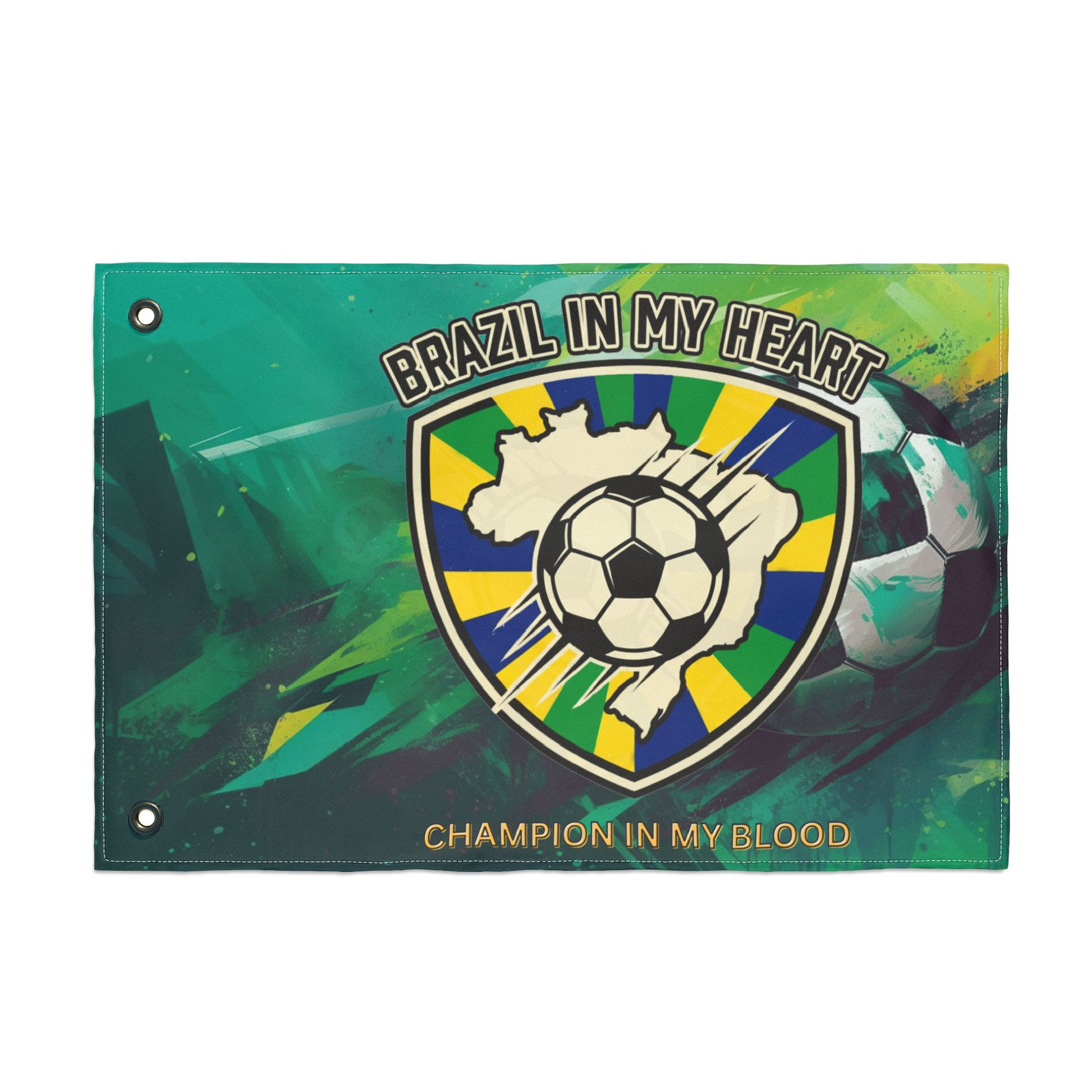 Brazil Soccer Double-Sided Flag – "Brazil In My Heart" Football Banner - Trending Novelties & Gifts