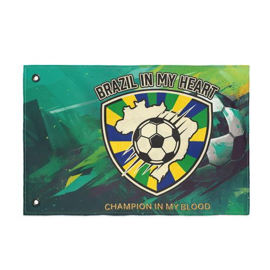 Brazil Soccer Double-Sided Flag – "Brazil In My Heart" Football Banner - Trending Novelties & Gifts