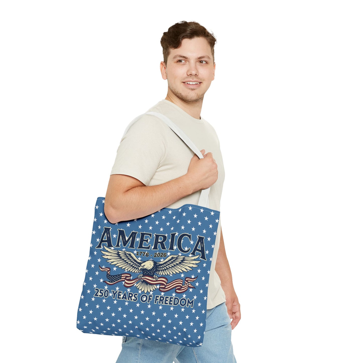 USA 250th ANNIVERSARY Patriotic Tote Bag  | America's 250 Years of Freedom" Eagle Design Tote - Trending Novelties & Gifts
