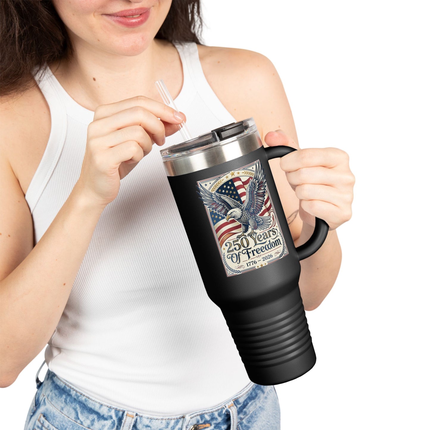 America  250 Years of Freedom 40oz Travel Mug | USA 250th ANNIVERSARY 40oz Travel Mug - Trending Novelties & Gifts