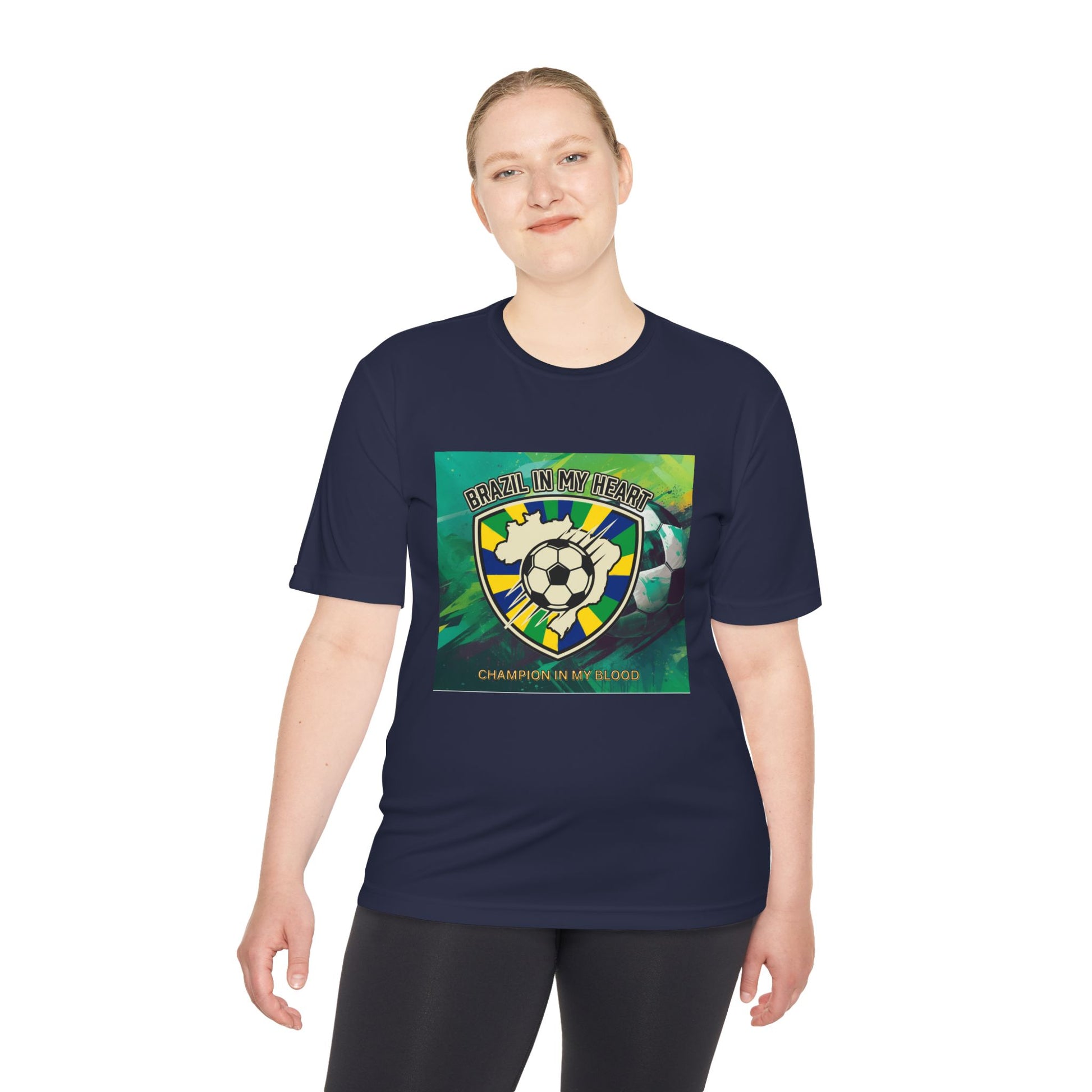 Brazil In My Heart Soccer Tee — Champion In My Blood Moisture-Wicking Shirt - Trending Novelties & Gifts