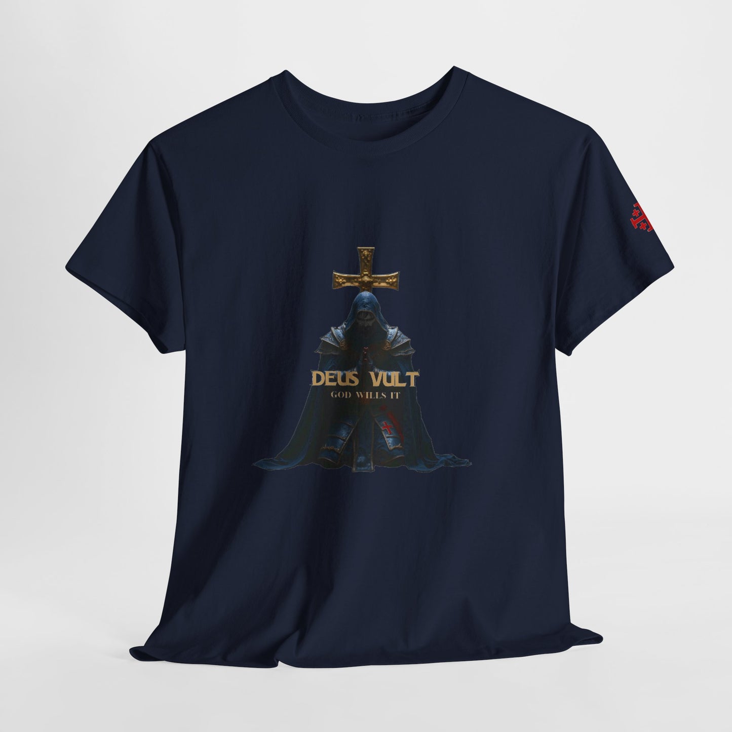 Deus Vult T-Shirt — Medieval Knight Cross Graphic Tee (CT)