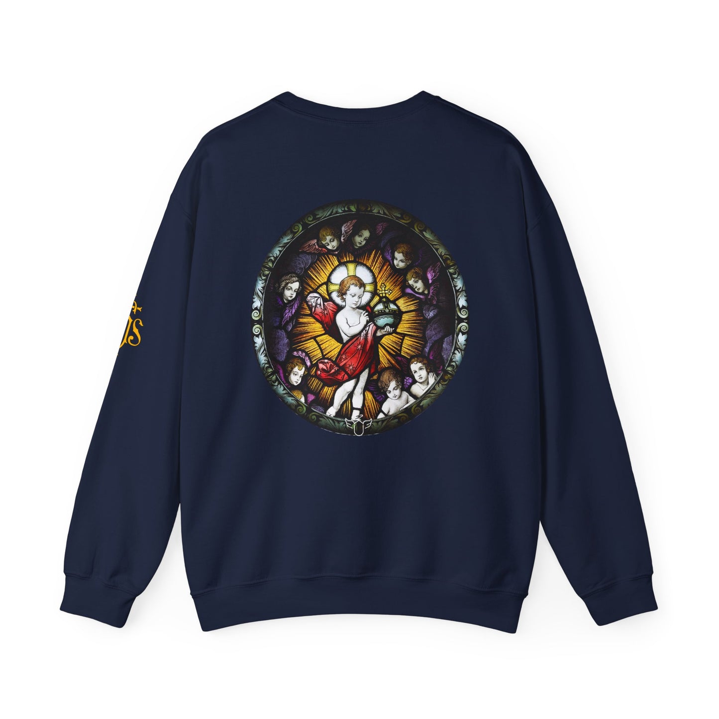 Catholic Stained Glass Designed Baby Jesus  Sweatshirt (CT)